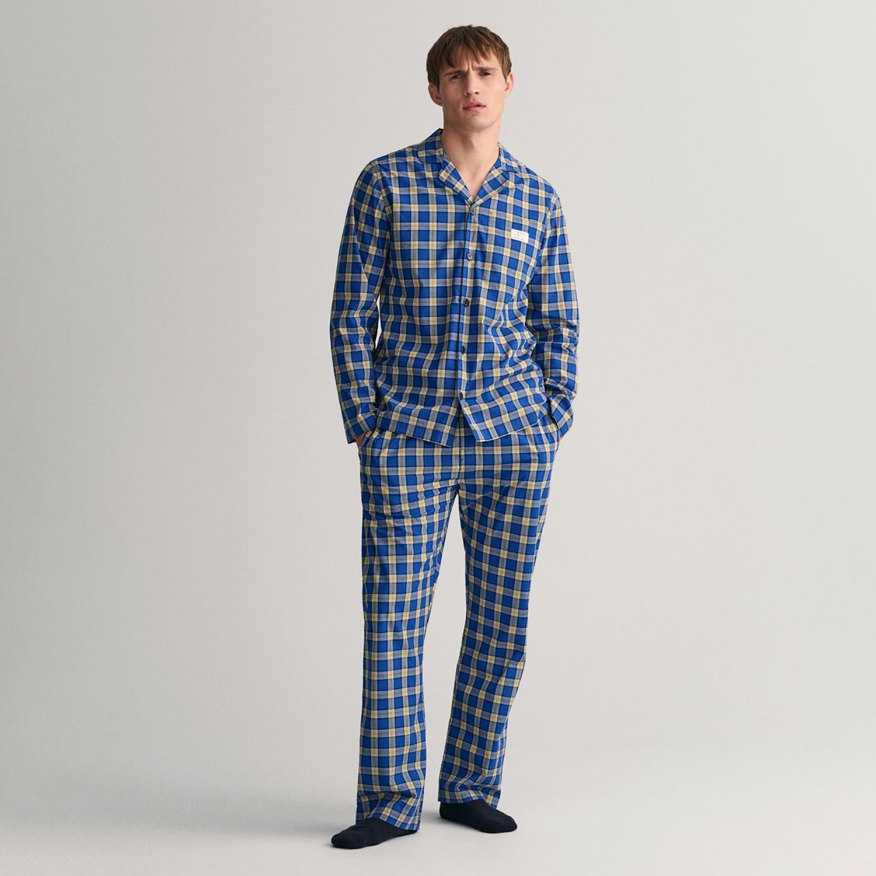 Gant Set of Checked Cuban Collar Shirt and Elasticated Waist Pyjama-men-clothing-nightwear-pyjamaandshorts-image-2
