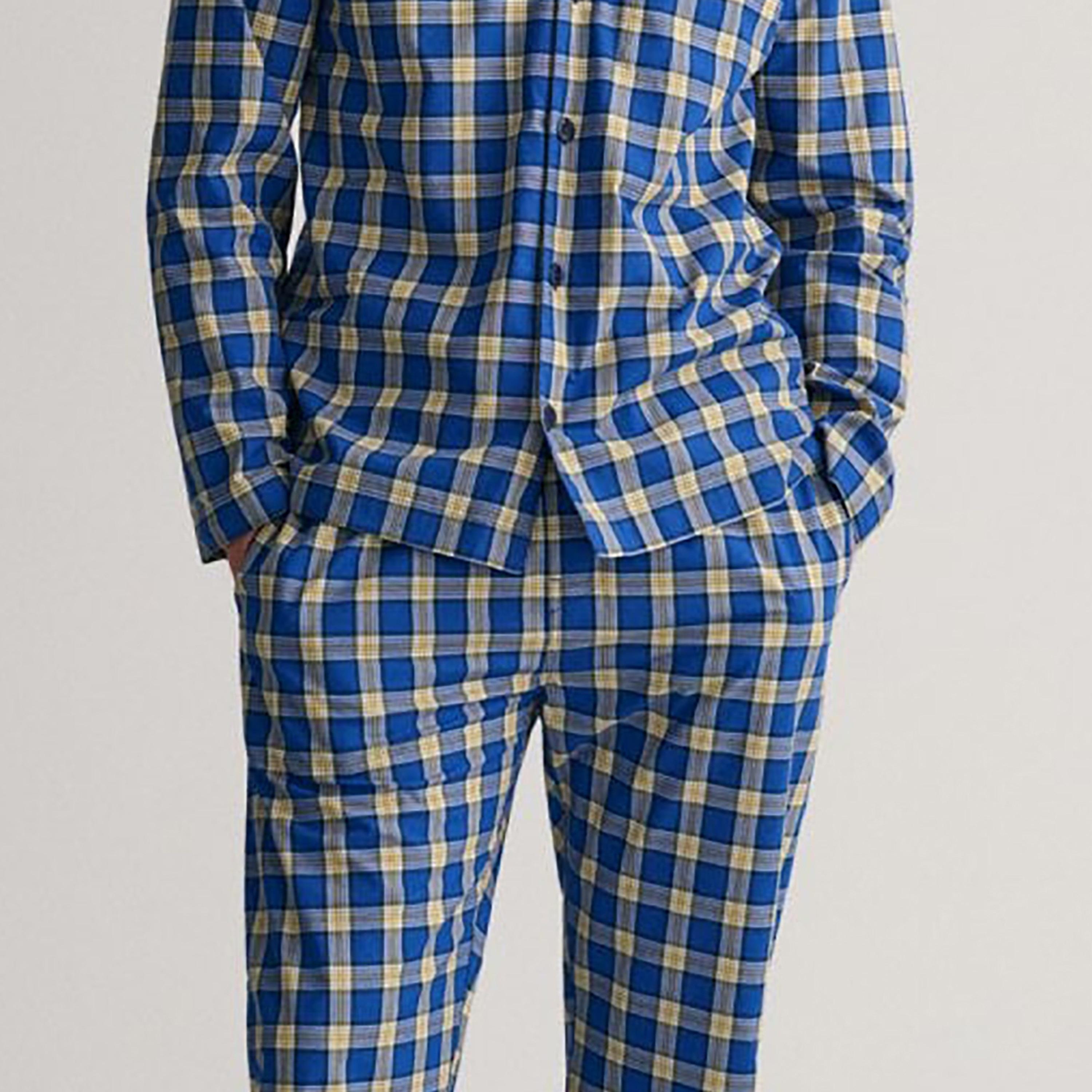 Gant Set of Checked Cuban Collar Shirt and Elasticated Waist Pyjama-men-clothing-nightwear-pyjamaandshorts-image-3