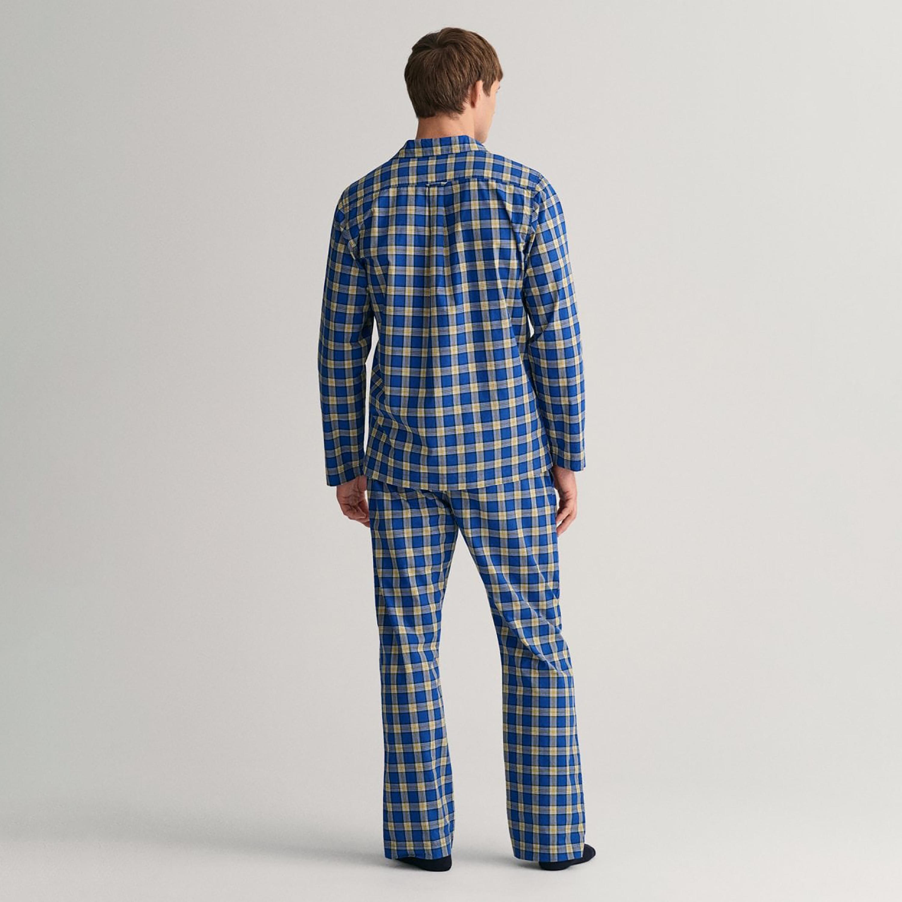 Gant Set of Checked Cuban Collar Shirt and Elasticated Waist Pyjama-men-clothing-nightwear-pyjamaandshorts-image-4