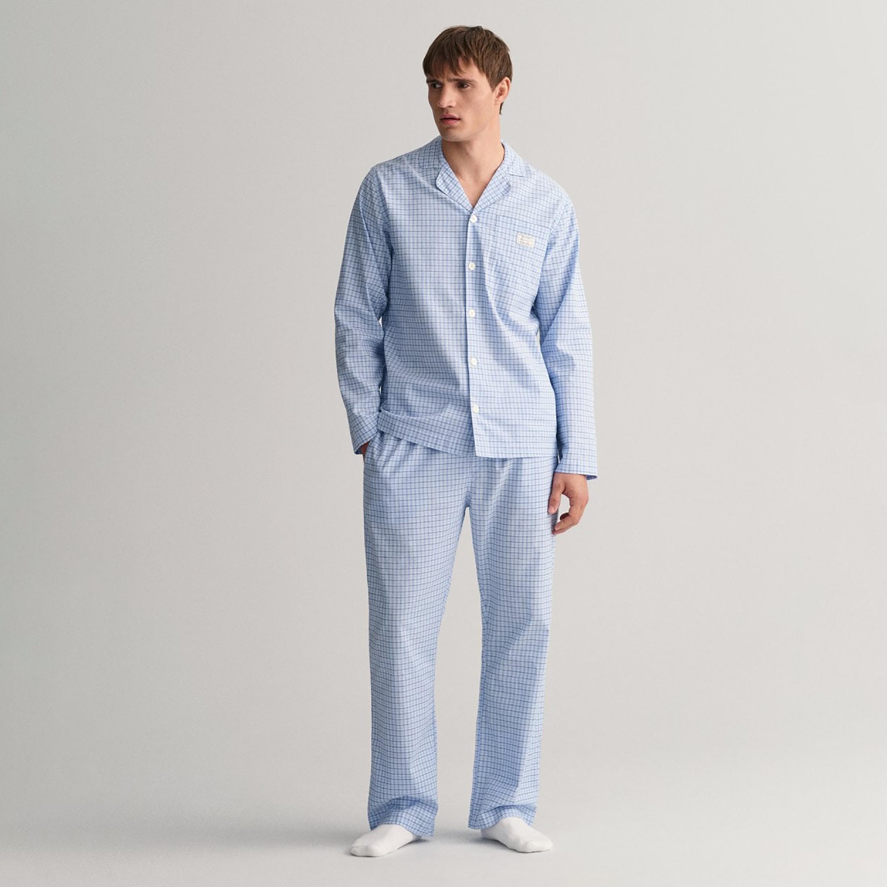 Gant Set of Checked Cuban Collar Shirt and Elasticated Waist Pyjama-men-clothing-nightwear-pyjamaandshorts-image-2