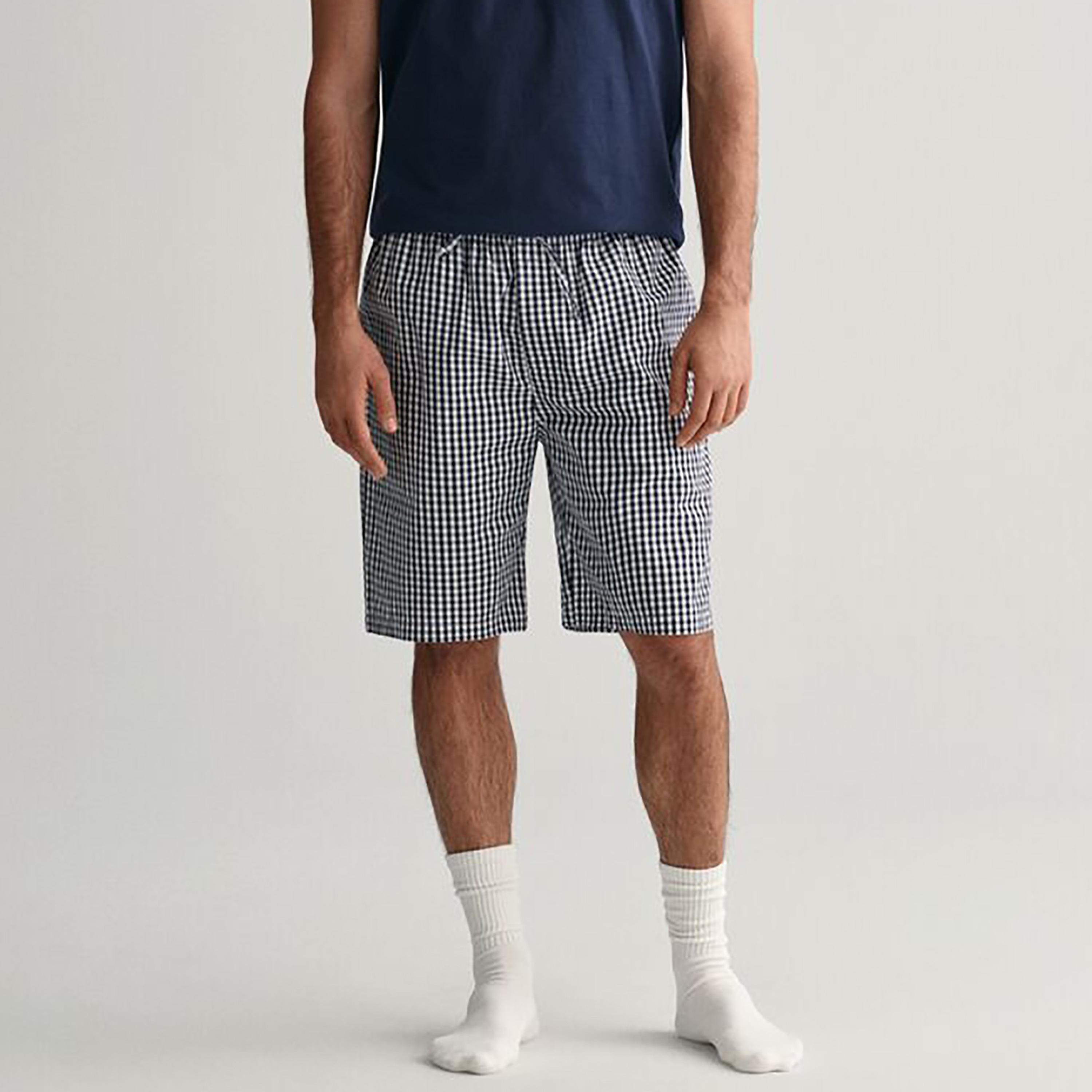 Gant Gingham Checks Mid-Rise Drawstring Closure Men Shorts-men-clothing-nightwear-pyjamaandshorts-image-1