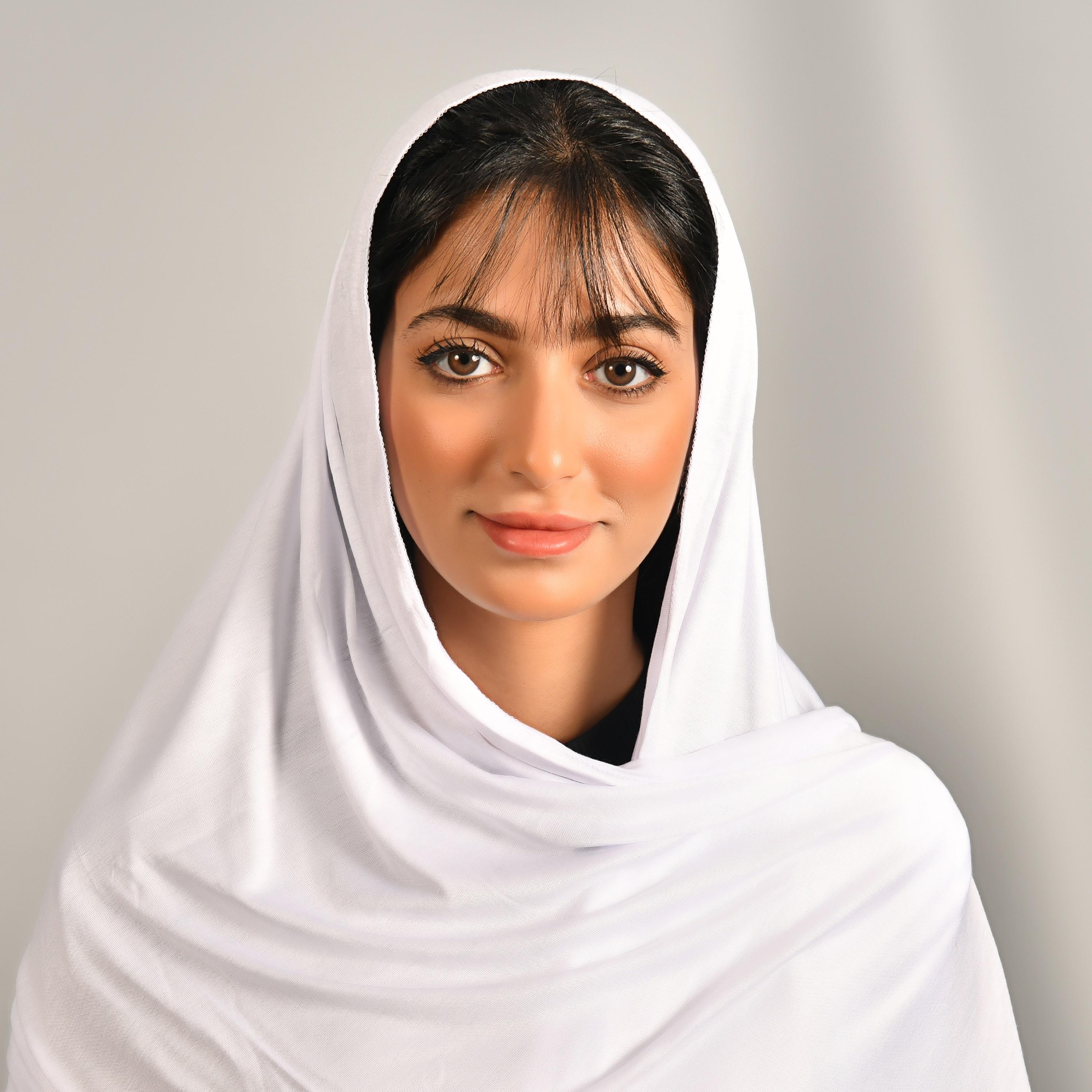 Hawraa White Plain Tradition Hijab-women-arabicclothing-headscarf-hijab-image-1