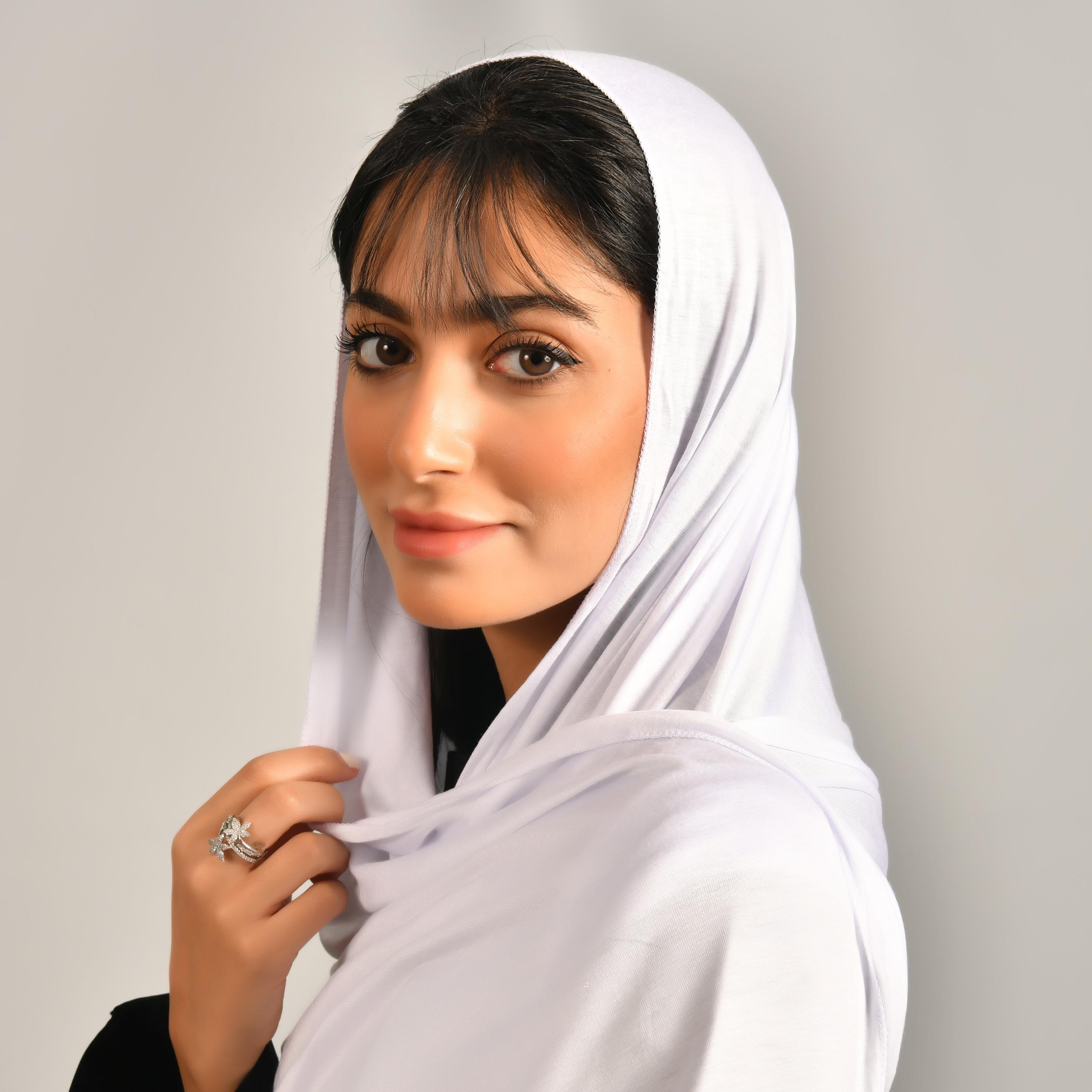 Hawraa White Plain Tradition Hijab-women-arabicclothing-headscarf-hijab-image-2