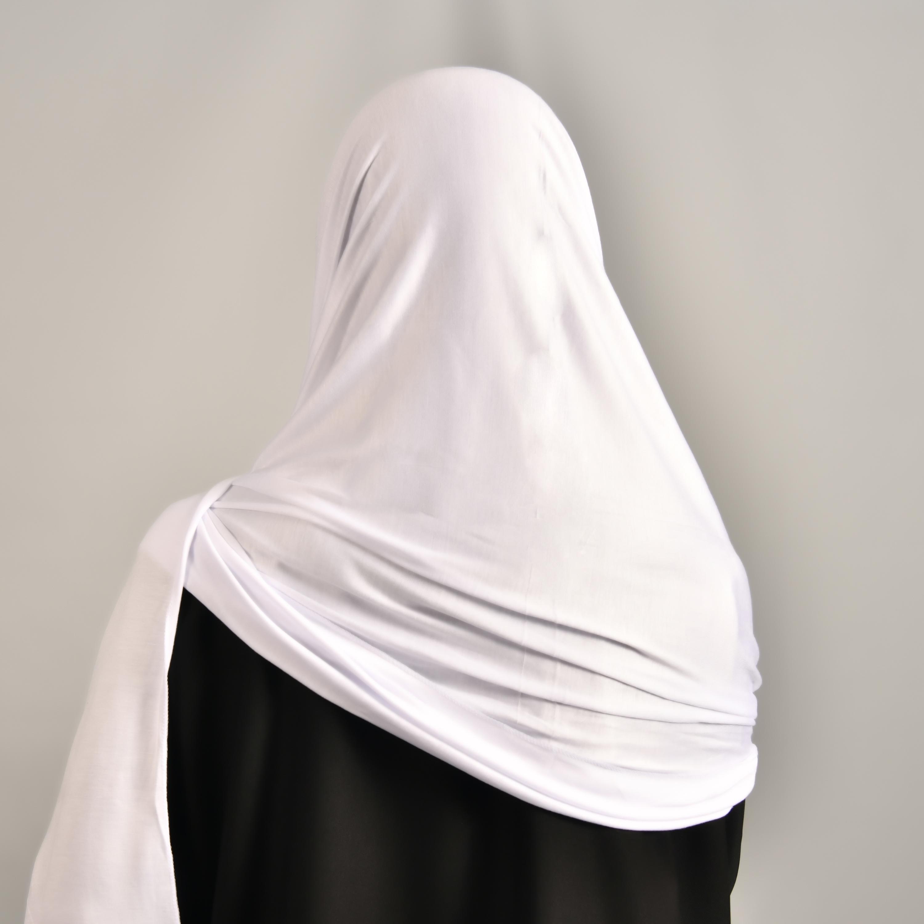 Hawraa White Plain Tradition Hijab-women-arabicclothing-headscarf-hijab-image-3