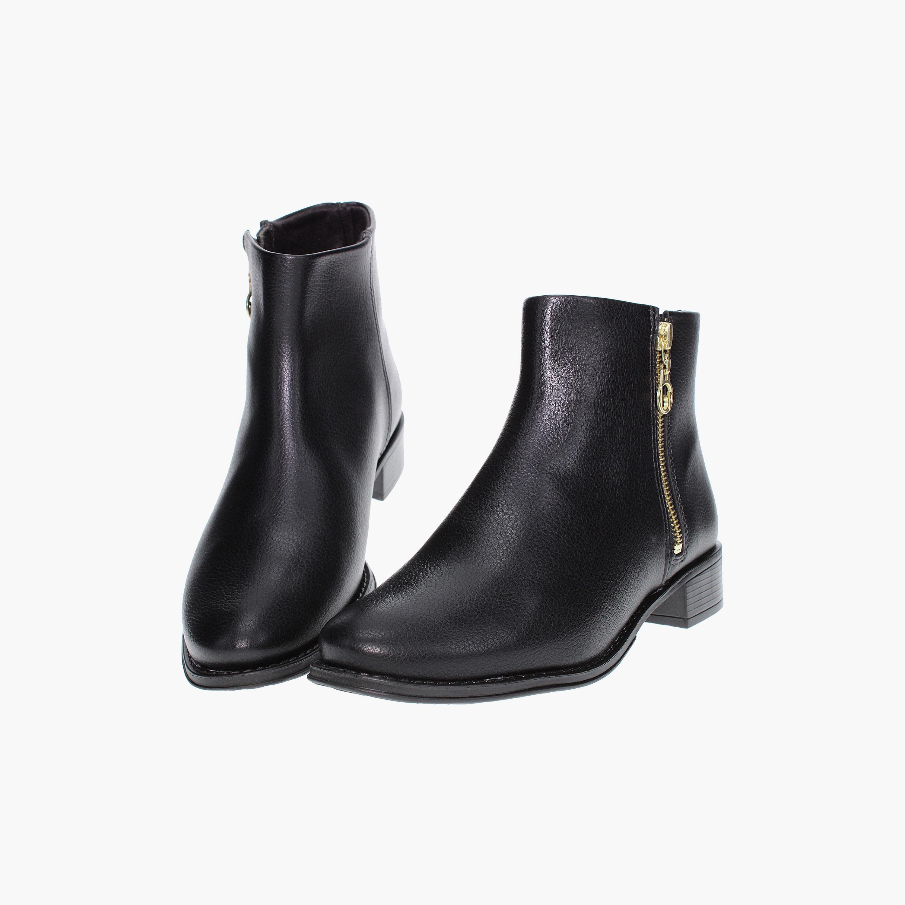 حذاء نسائي بكعب منخفض للكاحل مع سحاب للإغلاق من بيرا ريو-women-shoes-boots-image-1