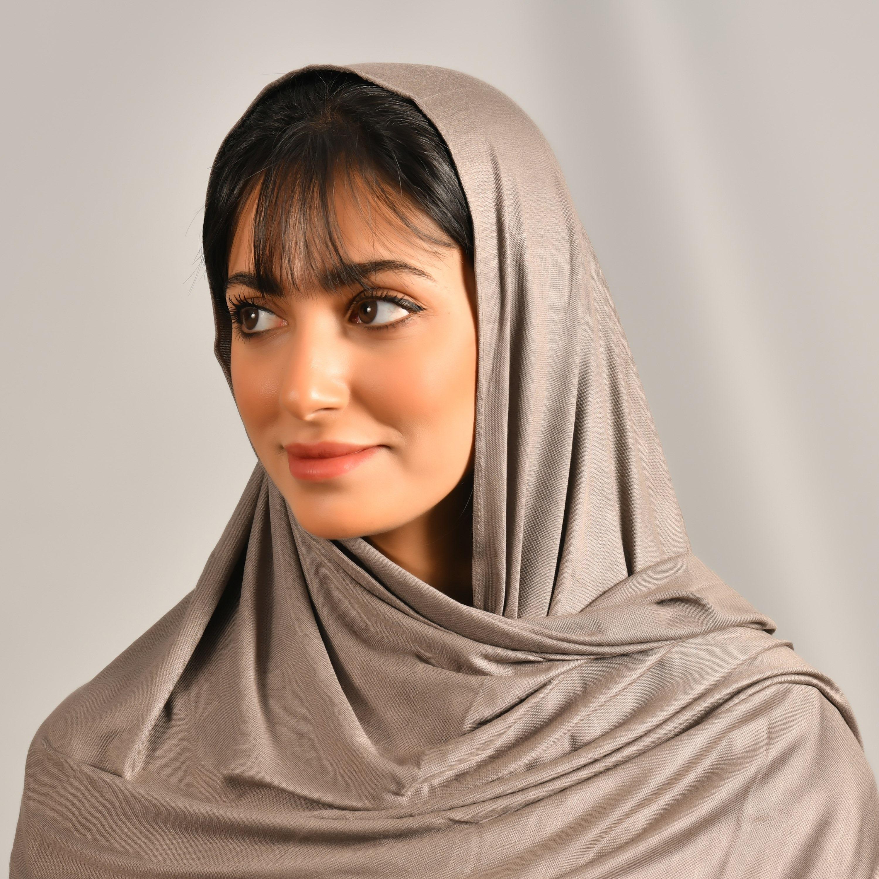 Hawraa Beige Plain Hijab-women-arabicclothing-headscarf-hijab-image-2