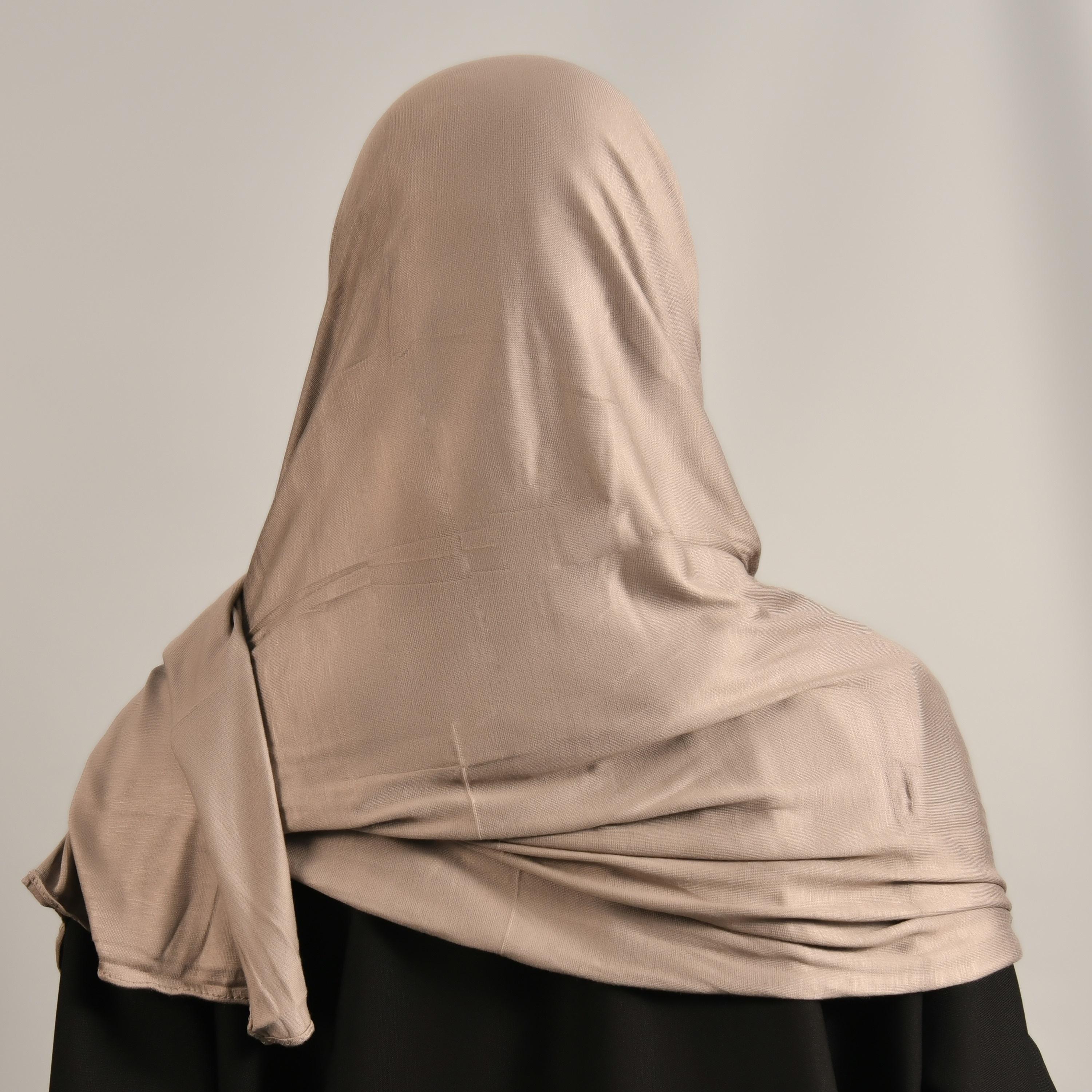 Hawraa Beige Plain Hijab-women-arabicclothing-headscarf-hijab-image-3