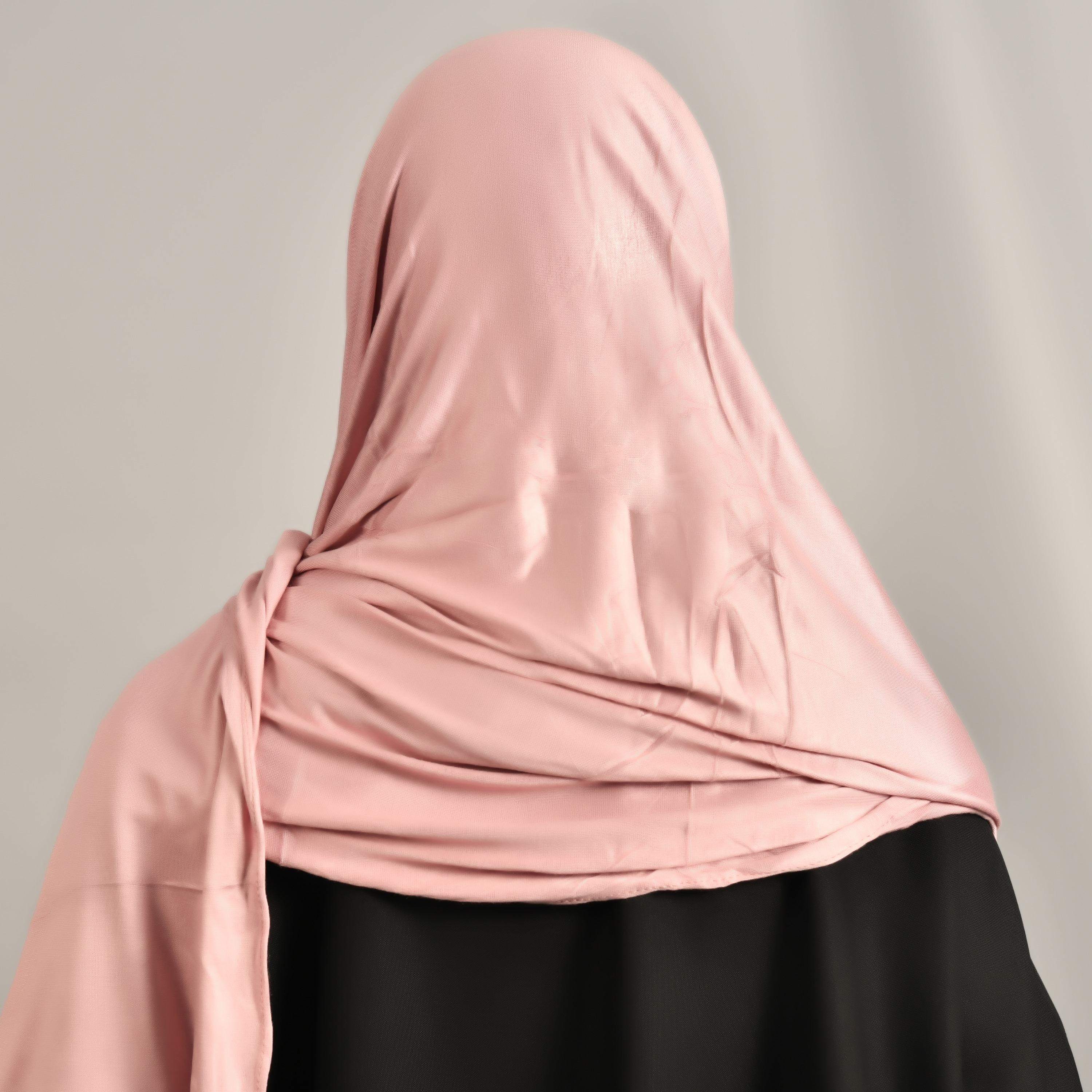 Hawraa Pink Plain Tradition Hijab-women-arabicclothing-headscarf-hijab-image-3
