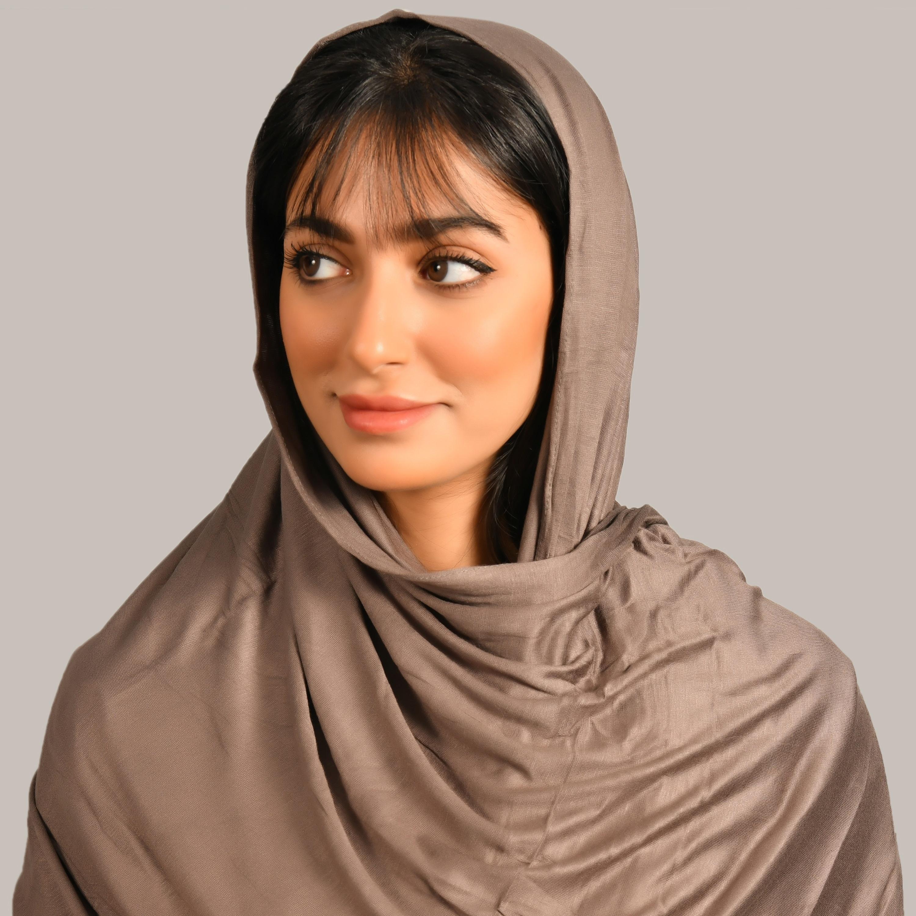 Hawraa Brown Plain Hijab-women-arabicclothing-headscarf-hijab-image-1