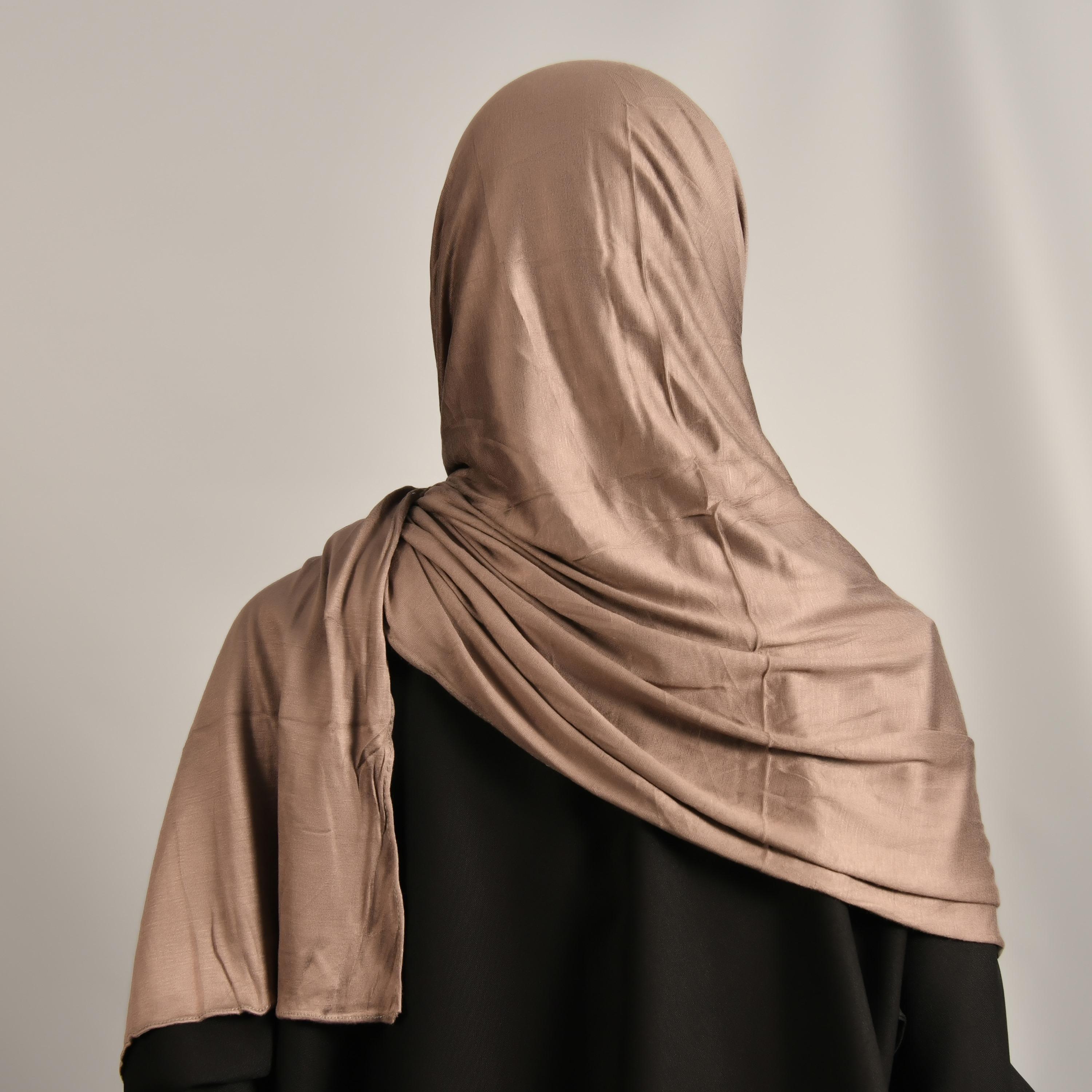 Hawraa Brown Plain Hijab-women-arabicclothing-headscarf-hijab-image-3
