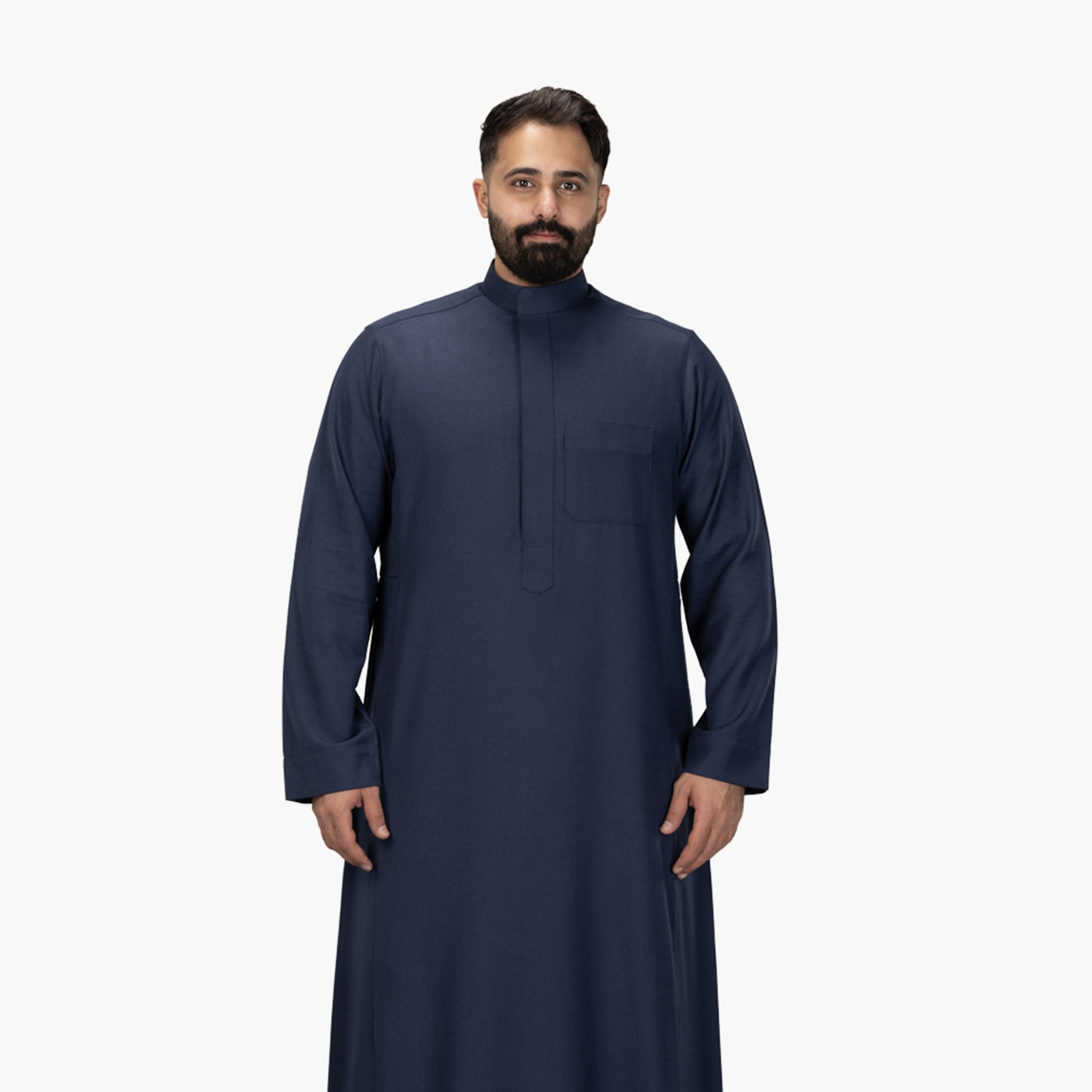 Drosh Deep Blue Men's Thobe-men-arabicclothing-thobes-image-1