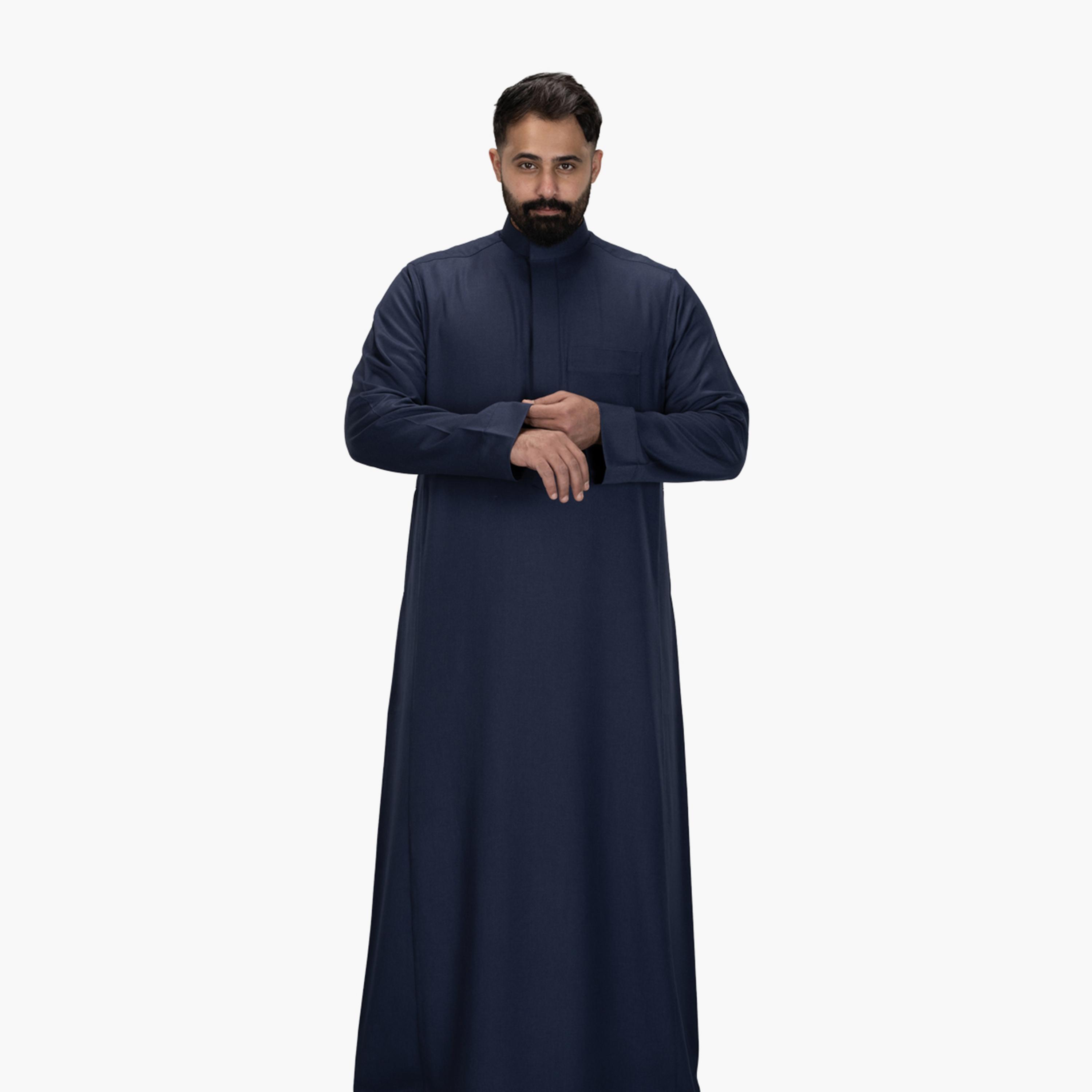 Drosh Deep Blue Men's Thobe-men-arabicclothing-thobes-image-2