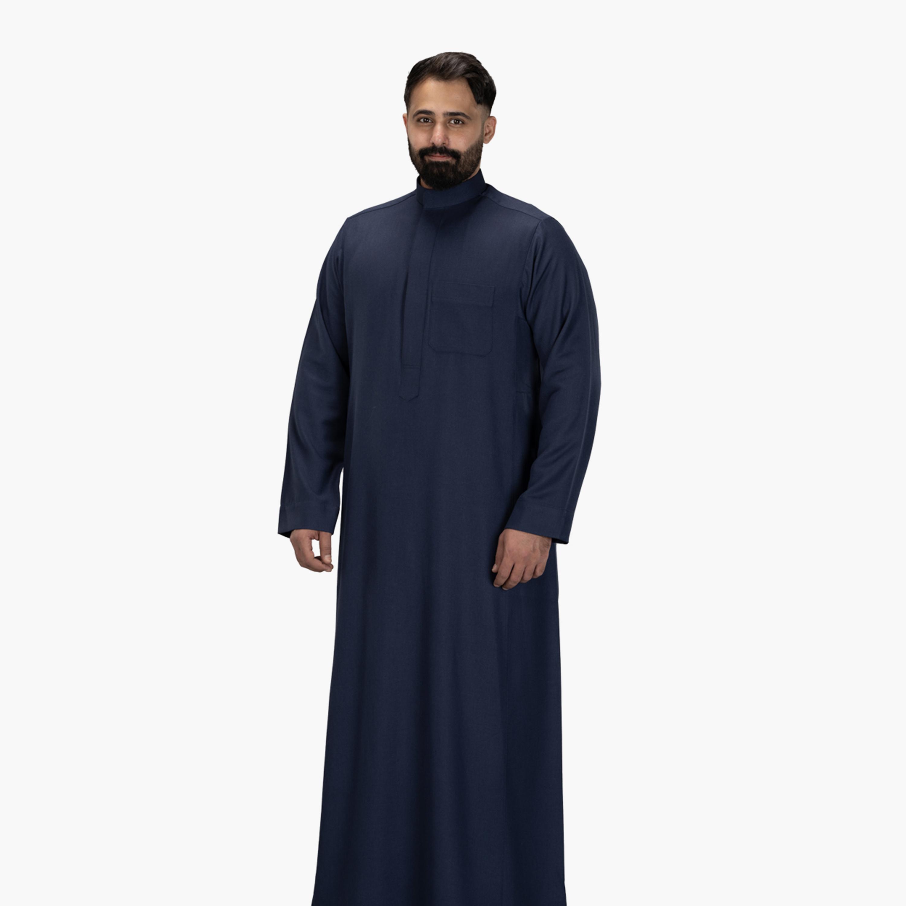 Drosh Deep Blue Men's Thobe-men-arabicclothing-thobes-image-4