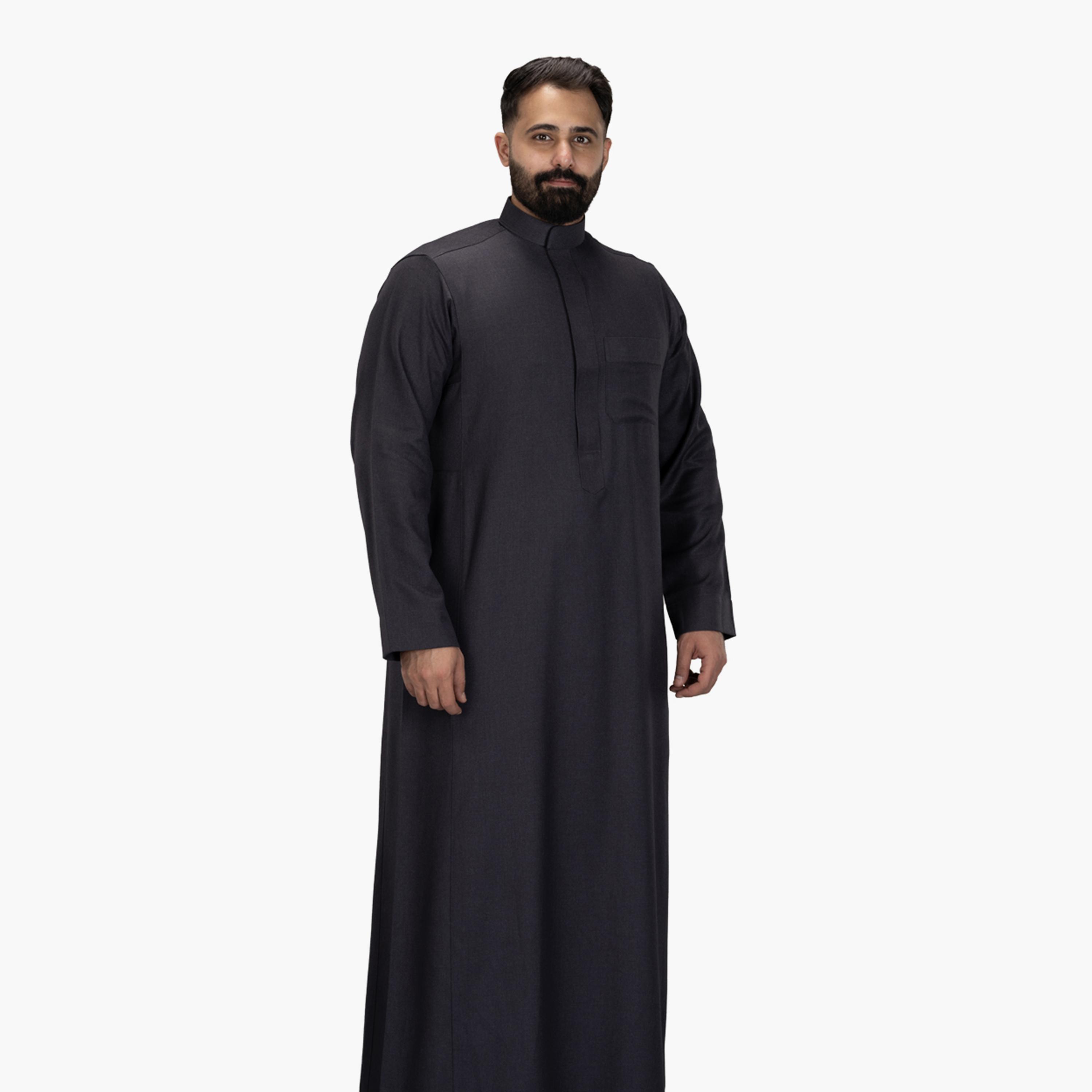 Drosh Charcoal Men's Thobe-men-arabicclothing-thobes-image-3