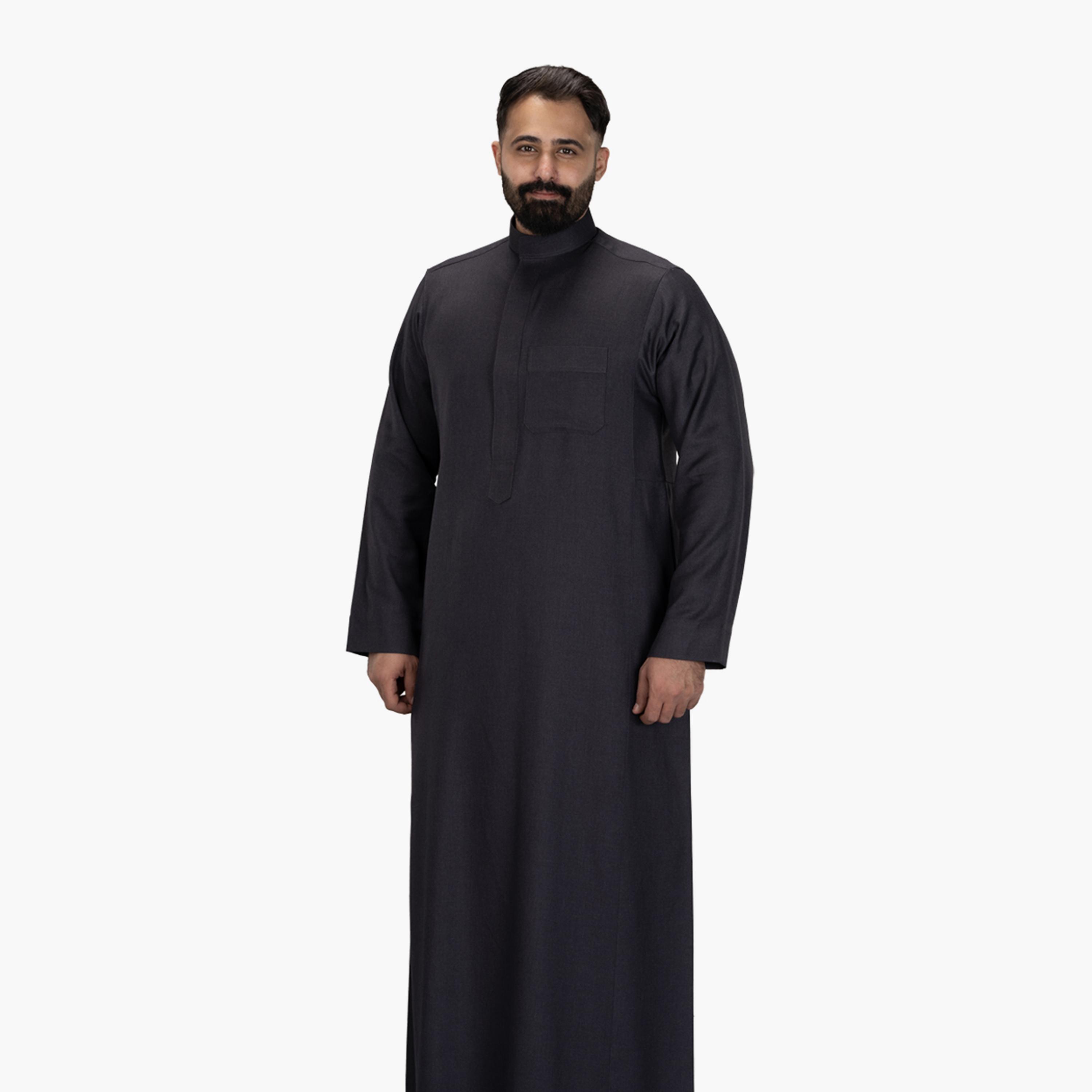 Drosh Charcoal Men's Thobe-men-arabicclothing-thobes-image-4