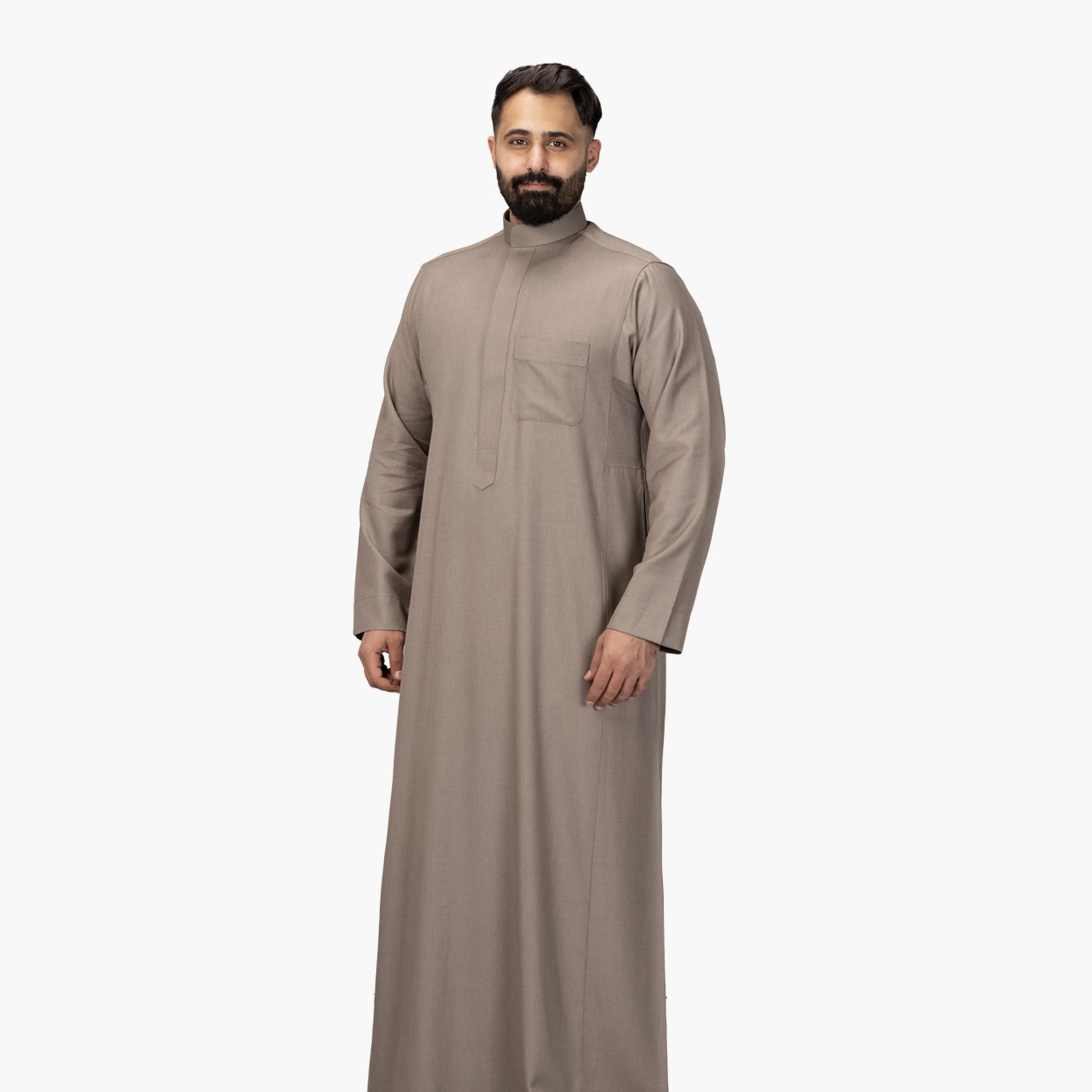 Drosh Baige Men's Thobe-men-arabicclothing-thobes-image-2
