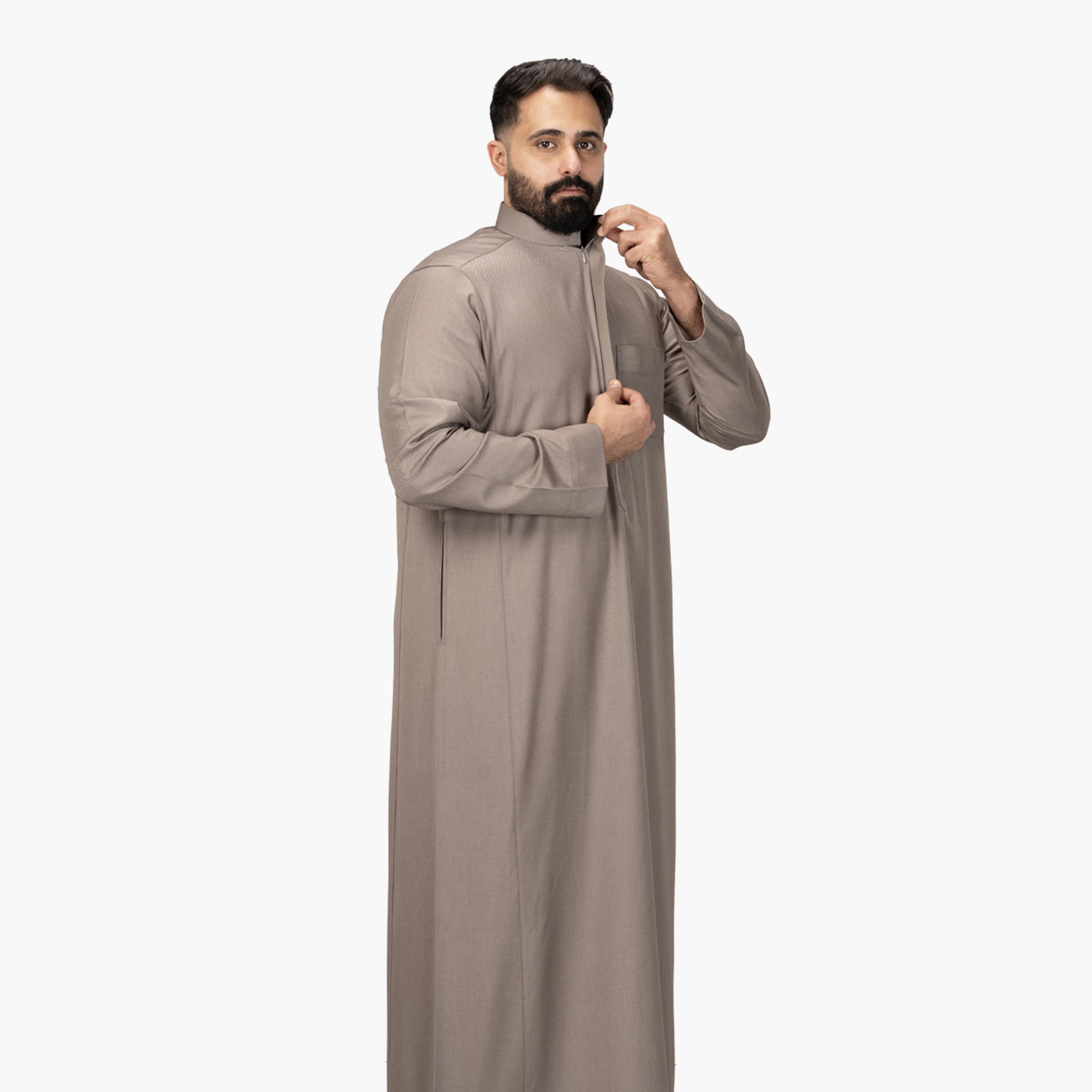 Drosh Baige Men's Thobe-men-arabicclothing-thobes-image-4