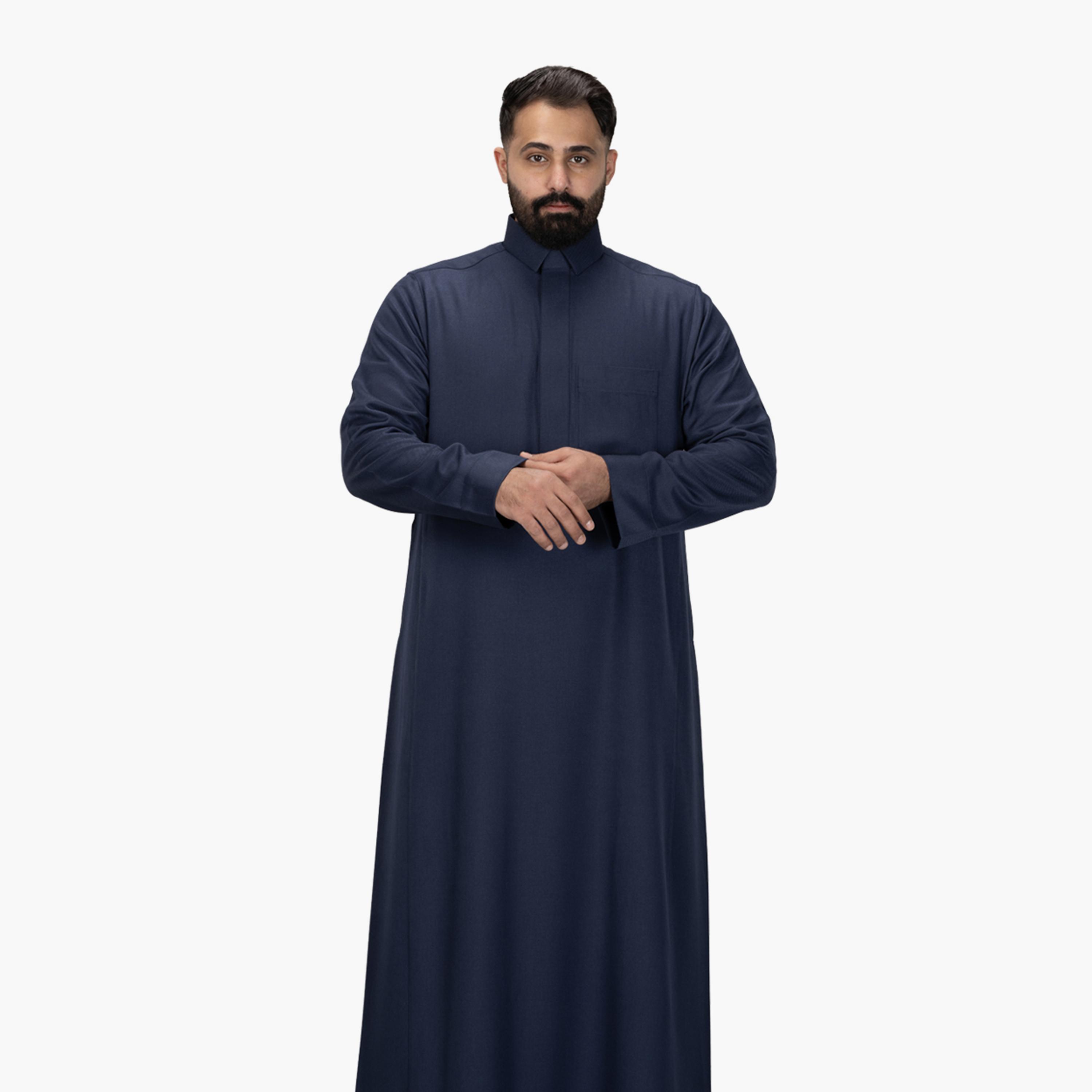 Drosh Blue Men's Thobe-men-arabicclothing-thobes-image-2