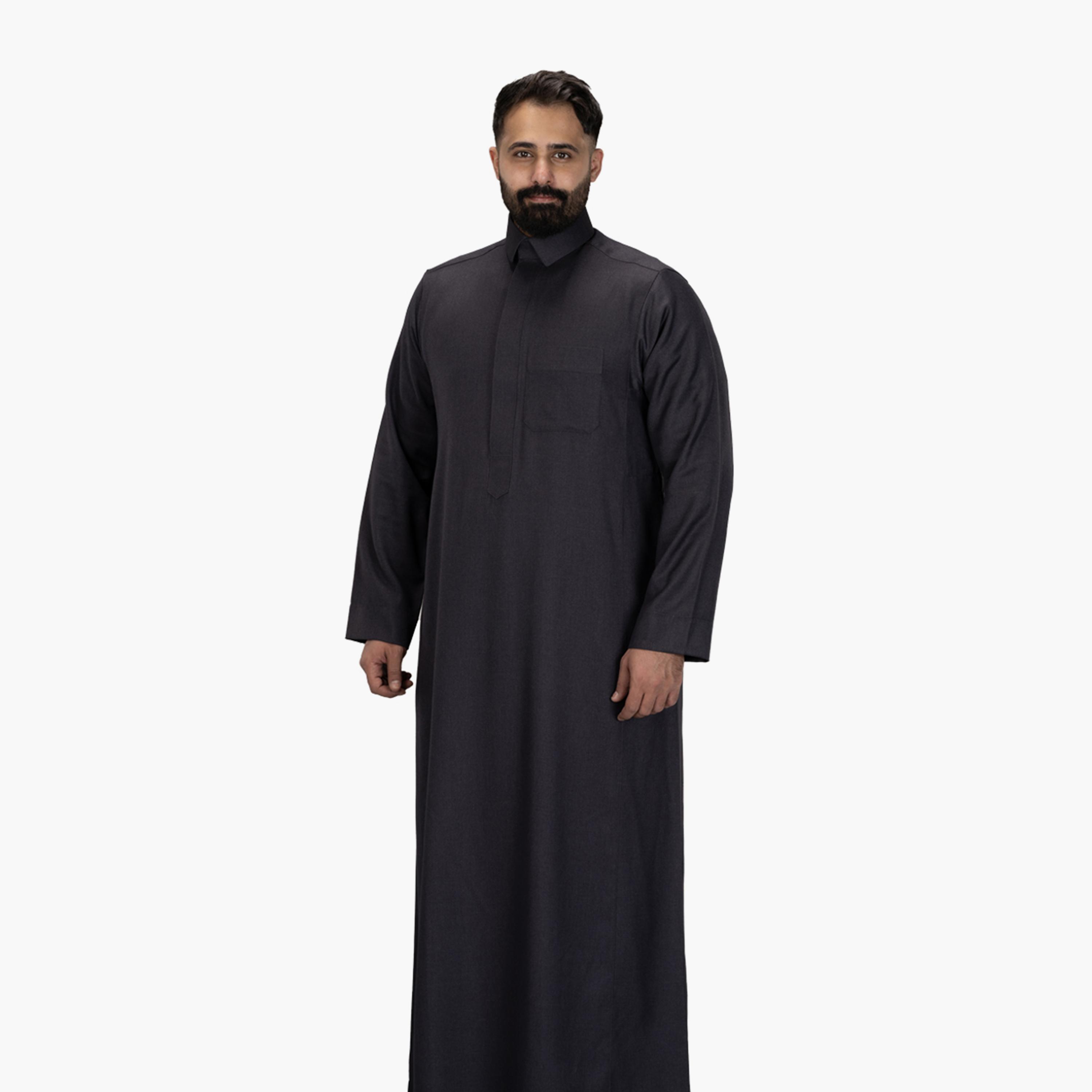 Drosh Charcoal Men's Thobe-men-arabicclothing-thobes-image-4