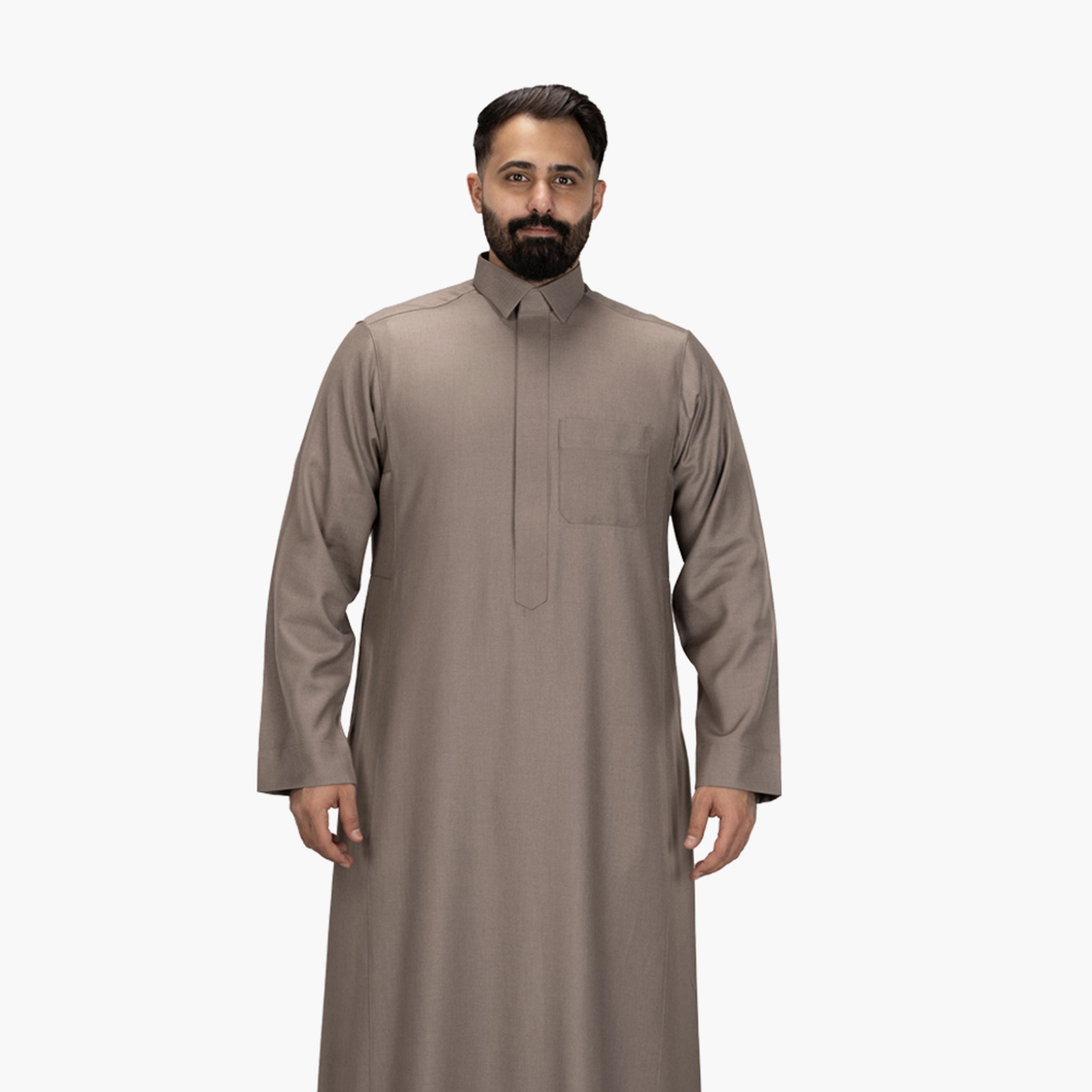 Drosh Beige Men's Thobe-men-arabicclothing-thobes-image-1