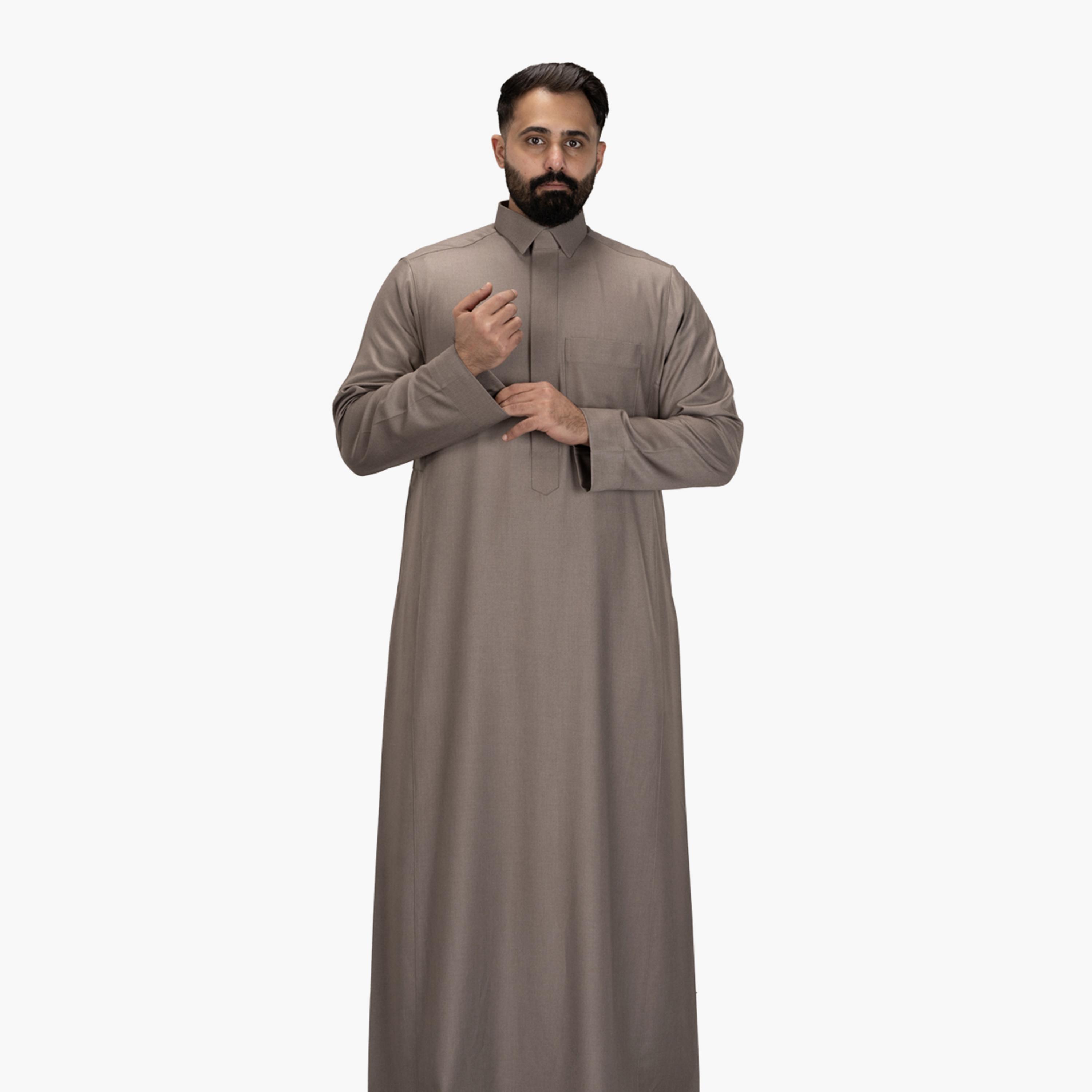 Drosh Beige Men's Thobe-men-arabicclothing-thobes-image-2
