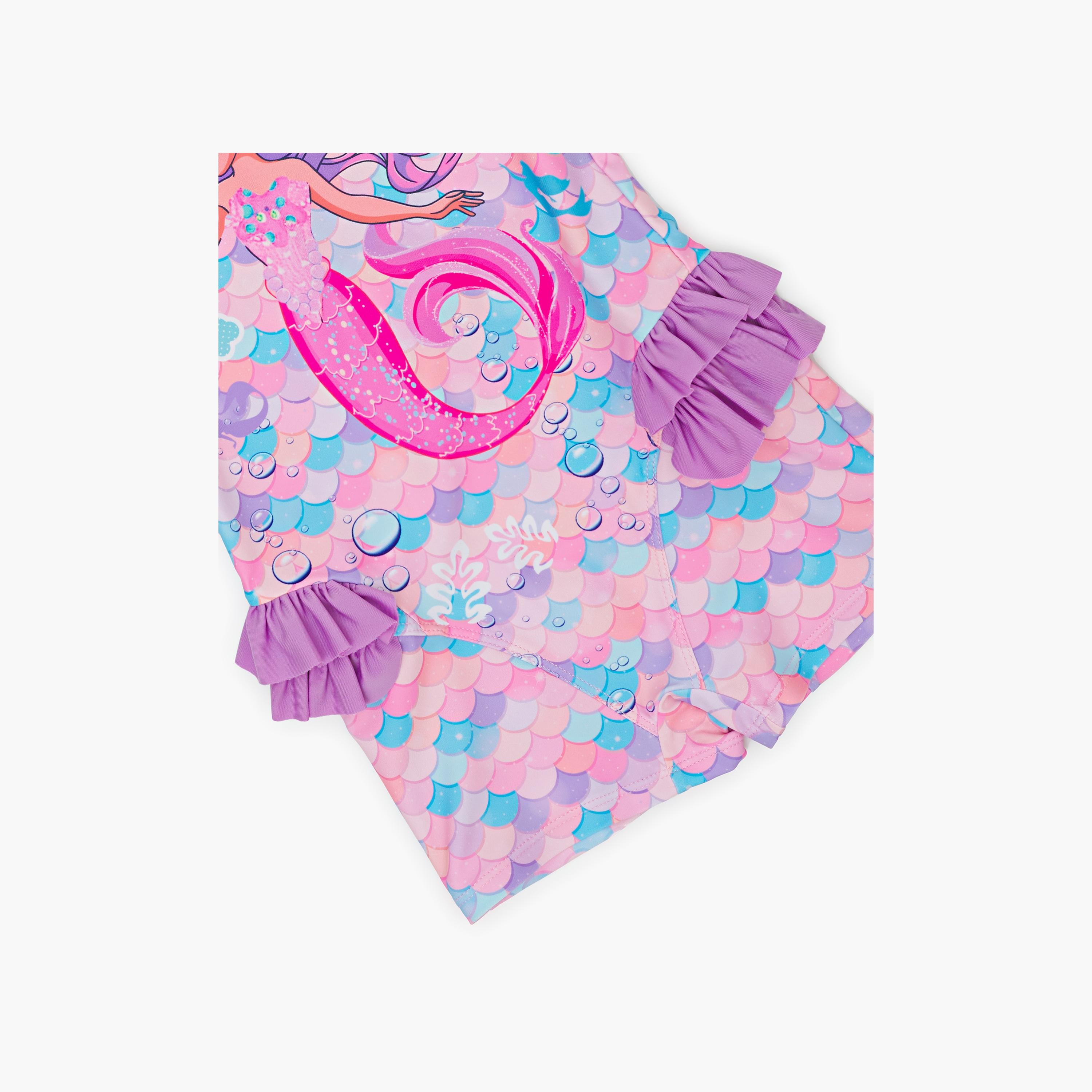 Babyqlo Adorable Mermaid Printed Long Sleeves Swimwear Bodysuit-girls-clothing-swimwear-image-5