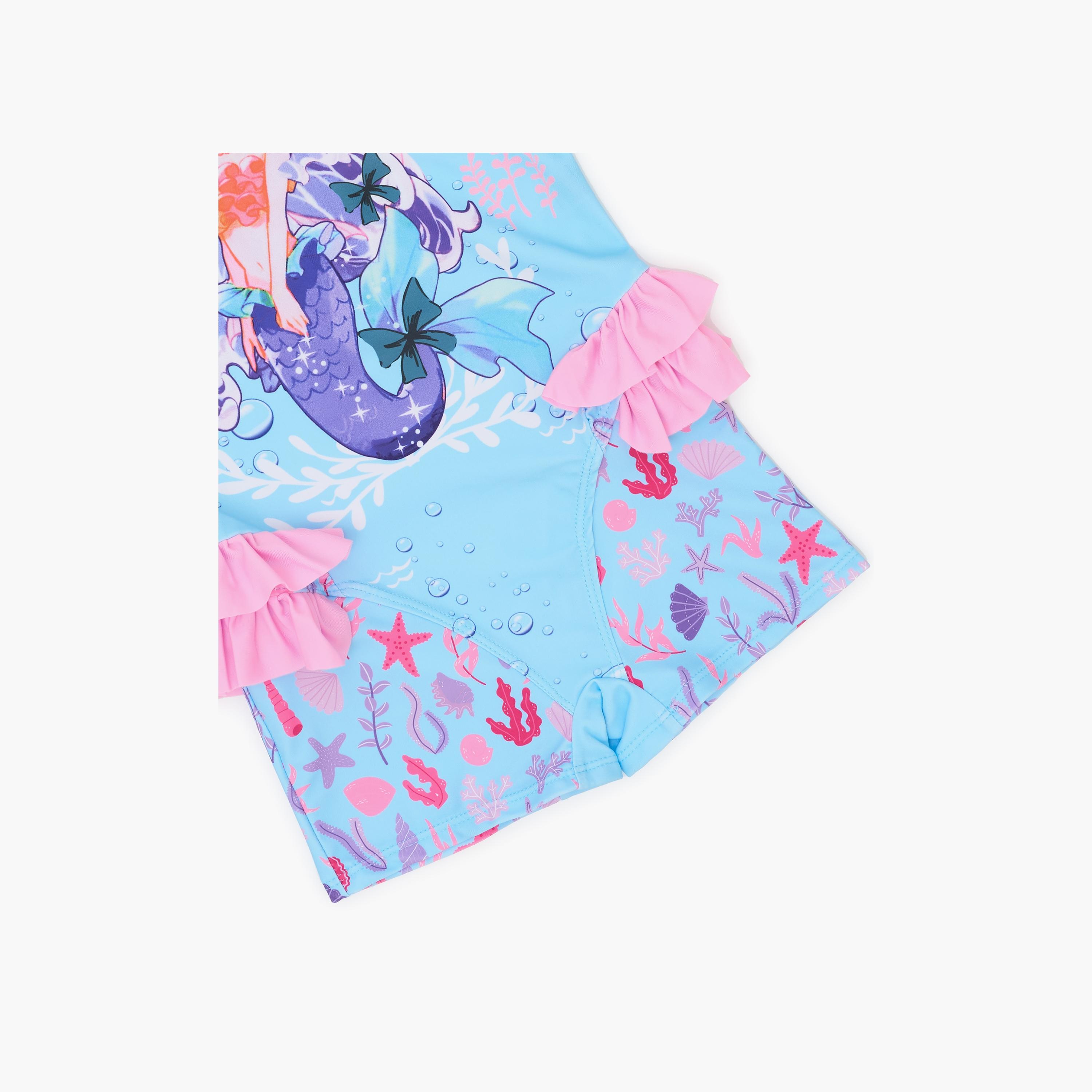 Babyqlo Mermaid Printed Long Sleeves Swimwear Bodysuit-girls-clothing-swimwear-image-5