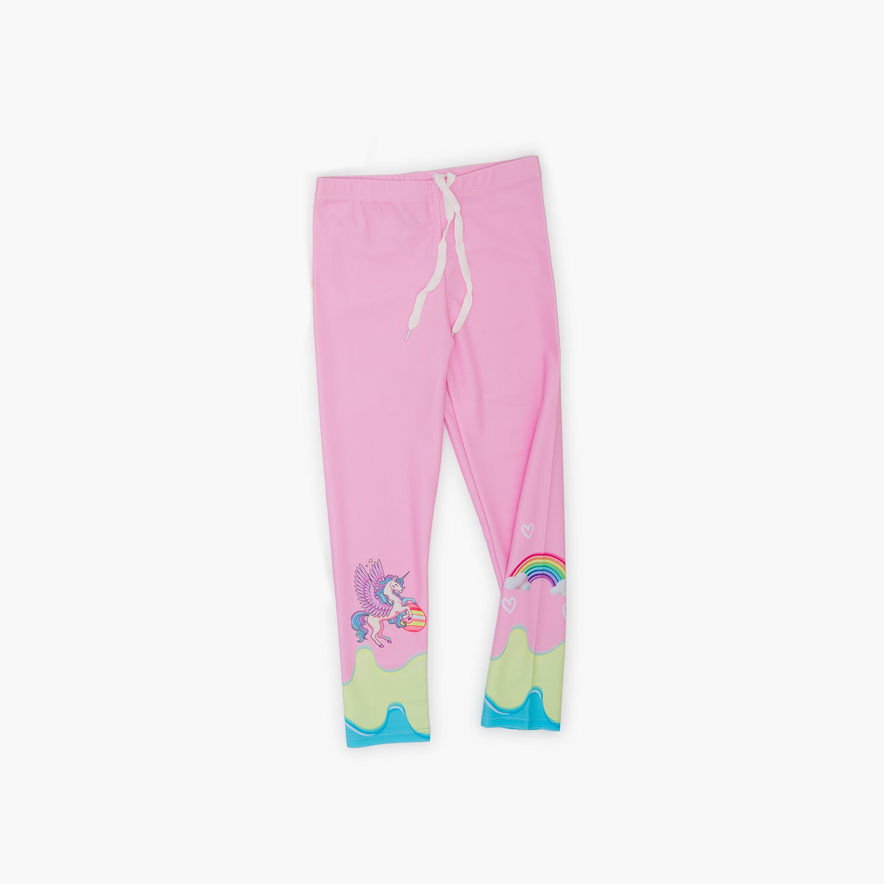 Babyqlo 3-Piece Unicorn Printed Swimwear Top, Pyjama with Shorts Set-girls-clothing-swimwear-image-4