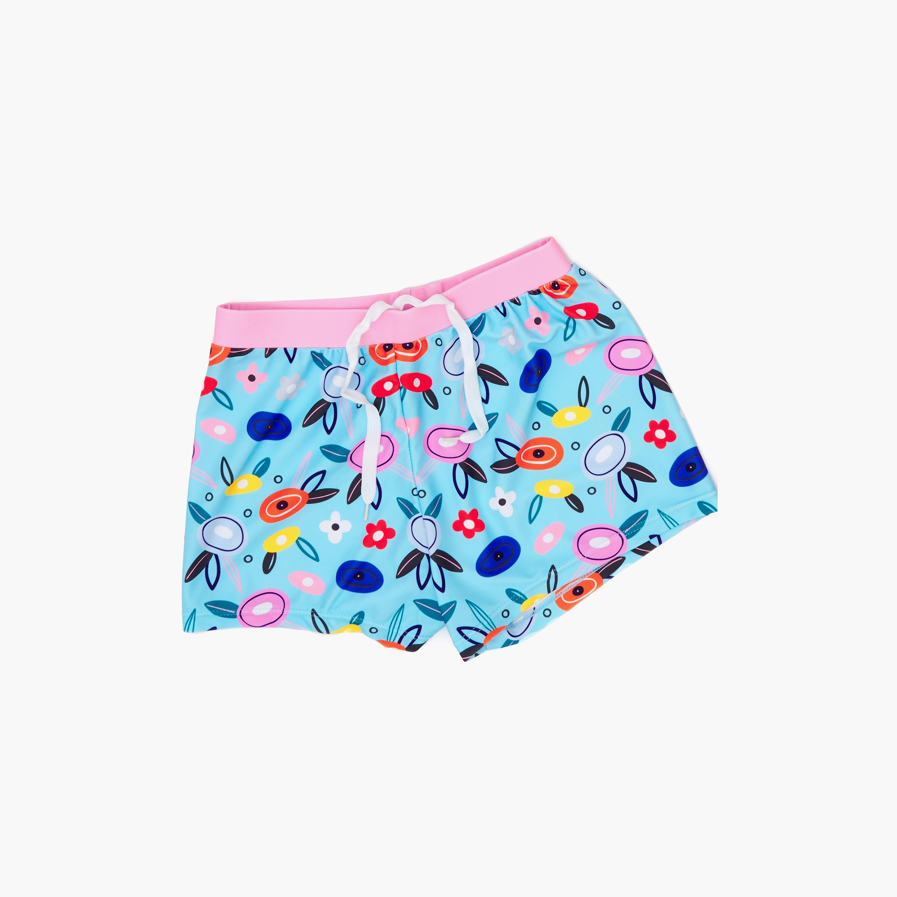 Babyqlo 3-Piece Unicorn Rainbow Printed Swimwear Top, Pyjama with Shorts Set-girls-clothing-swimwear-image-6