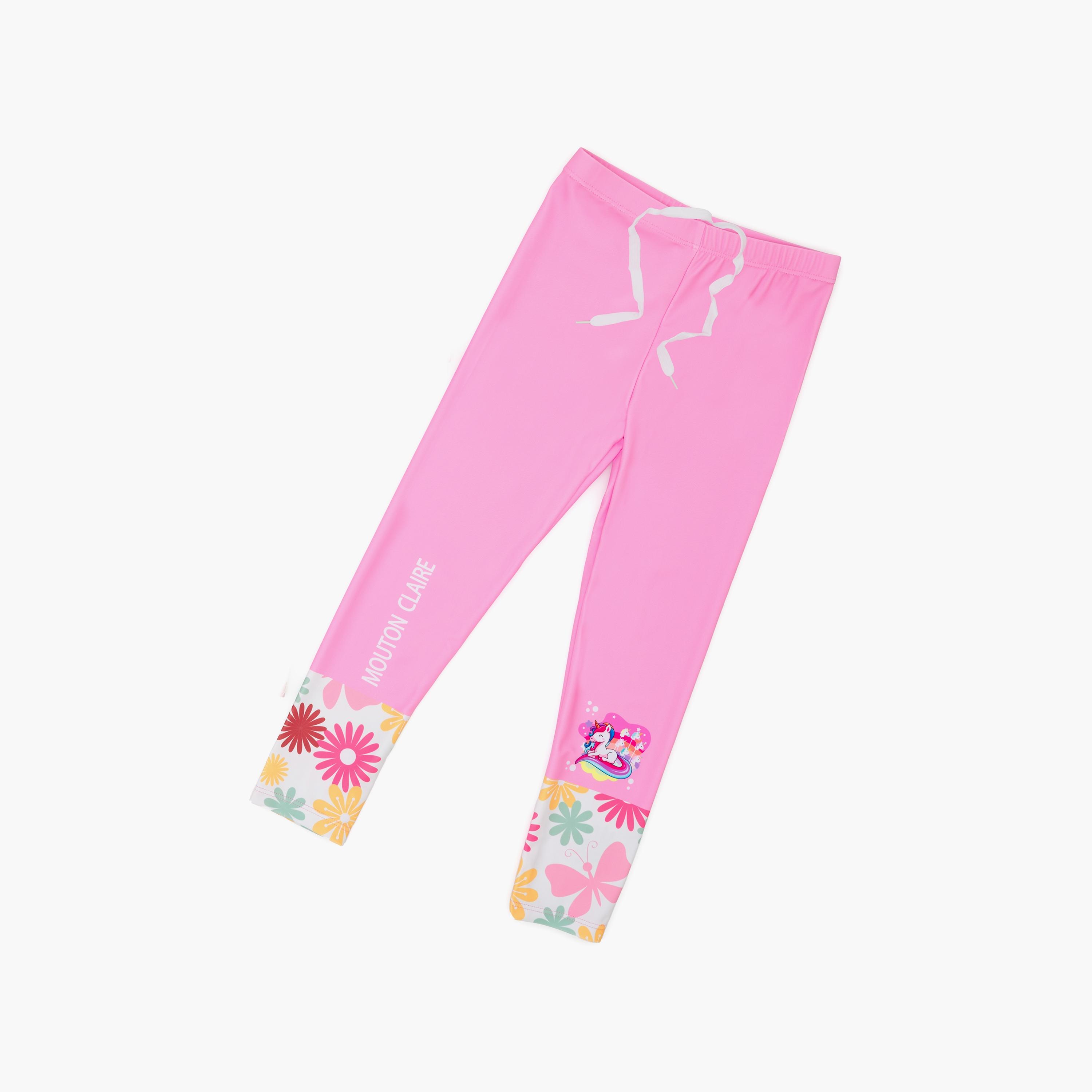 Babyqlo 3-Piece Unicorn Floral Printed Swimwear Set Top, Pyjama with Shorts Set-girls-clothing-swimwear-image-5