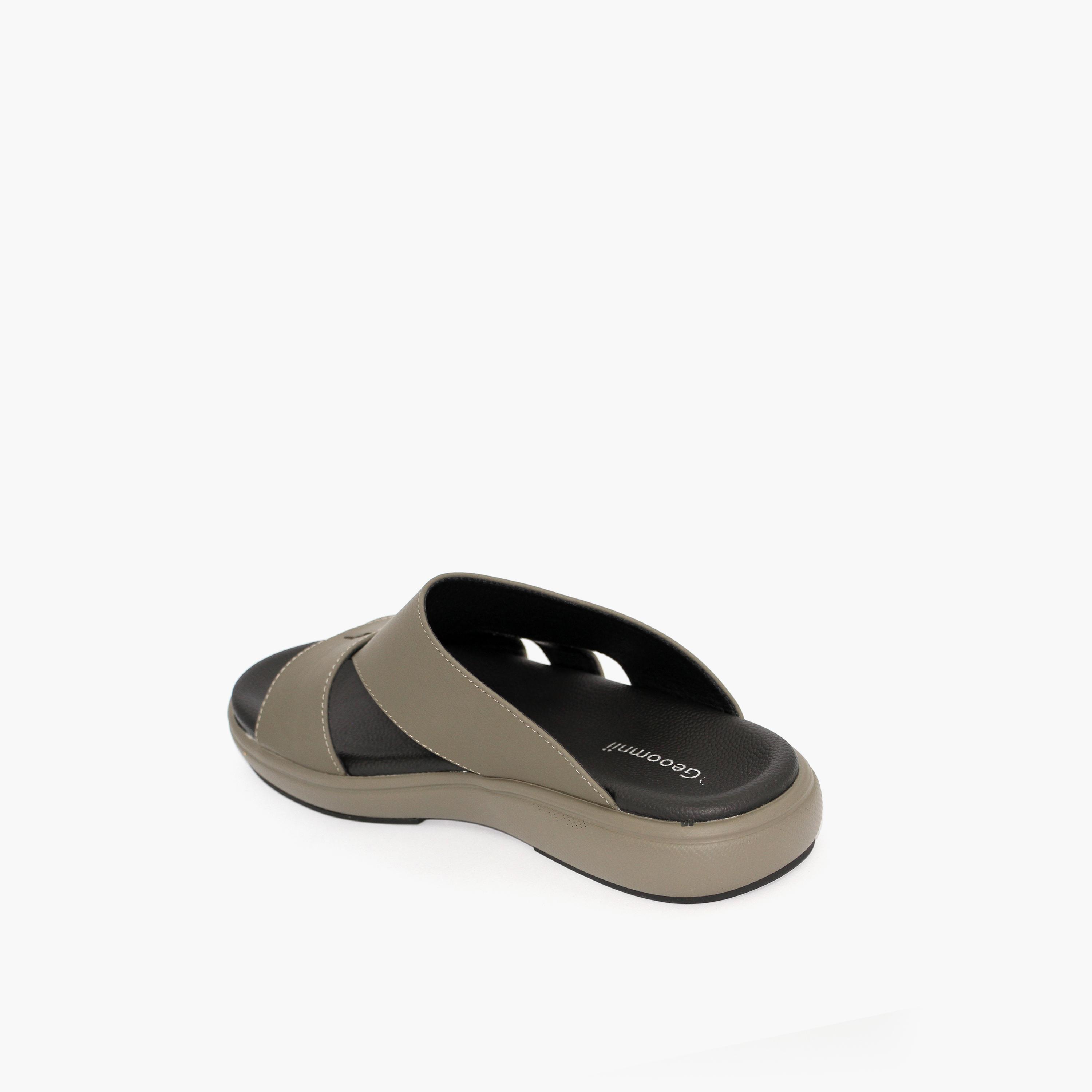 Geoomnii Men's Slip-On Zachary Slide Sandals | 9153-12-OLIVE-men-shoes-sandals-image-5