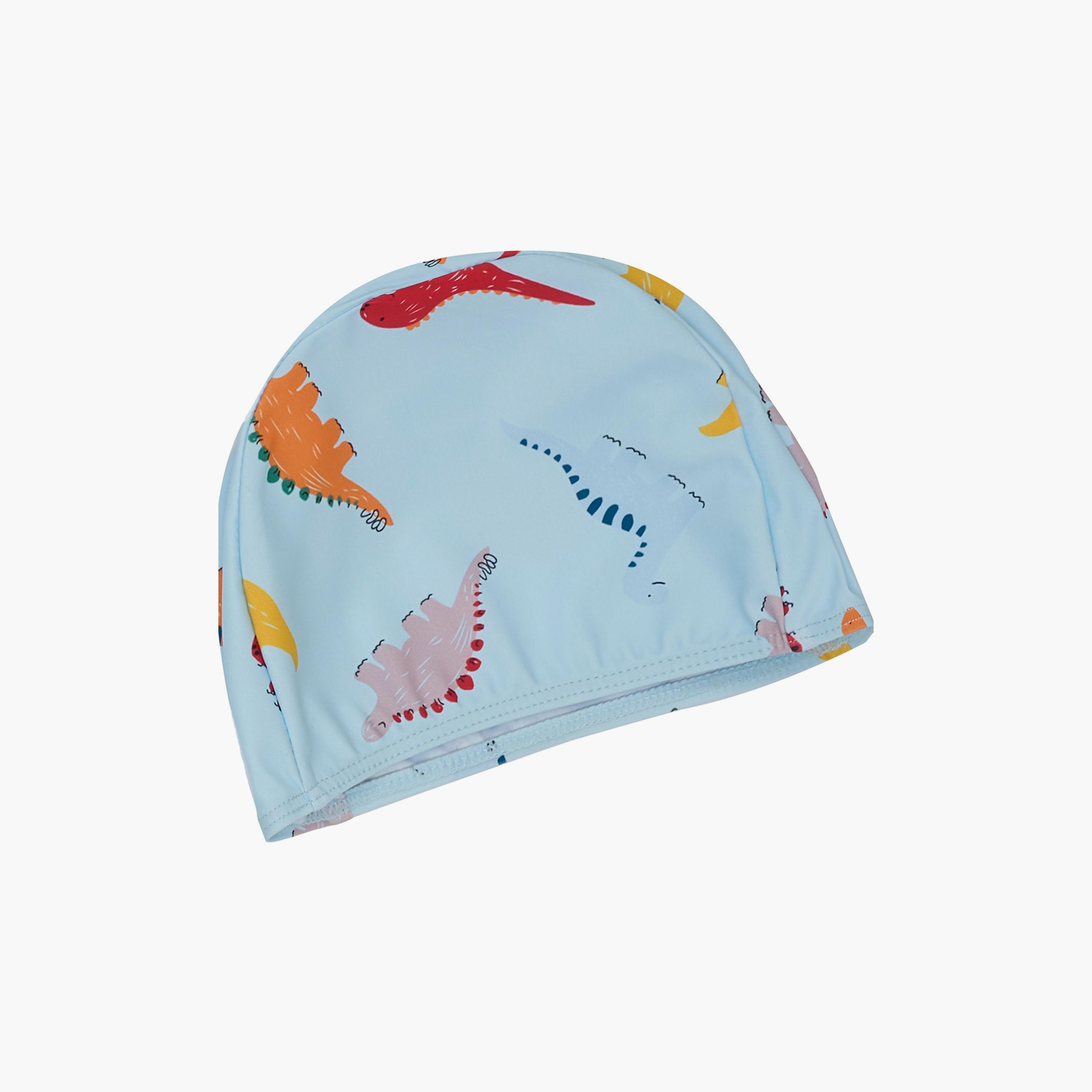 Babyqlo Dino Drive Printed Short Sleeves T-Shirt, Short with Cap-boys-clothing-swimwear-image-5