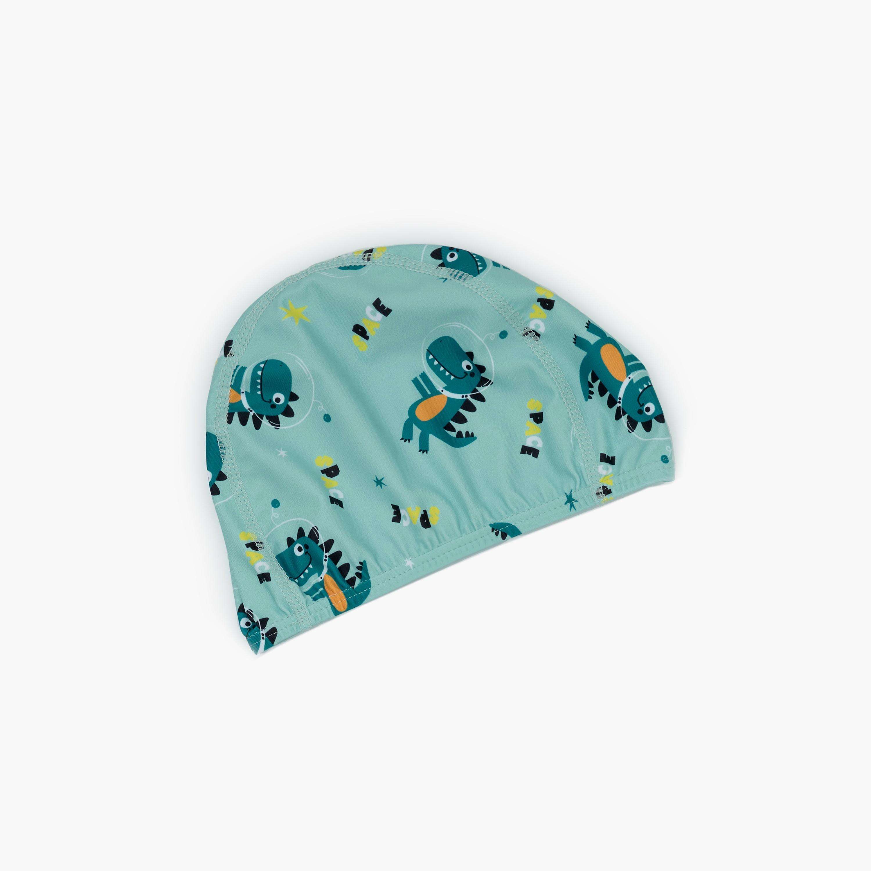 Babyqlo Space Dino Roar Printed Short Sleeves T-Shirt, Short with Cap-boys-clothing-swimwear-image-5