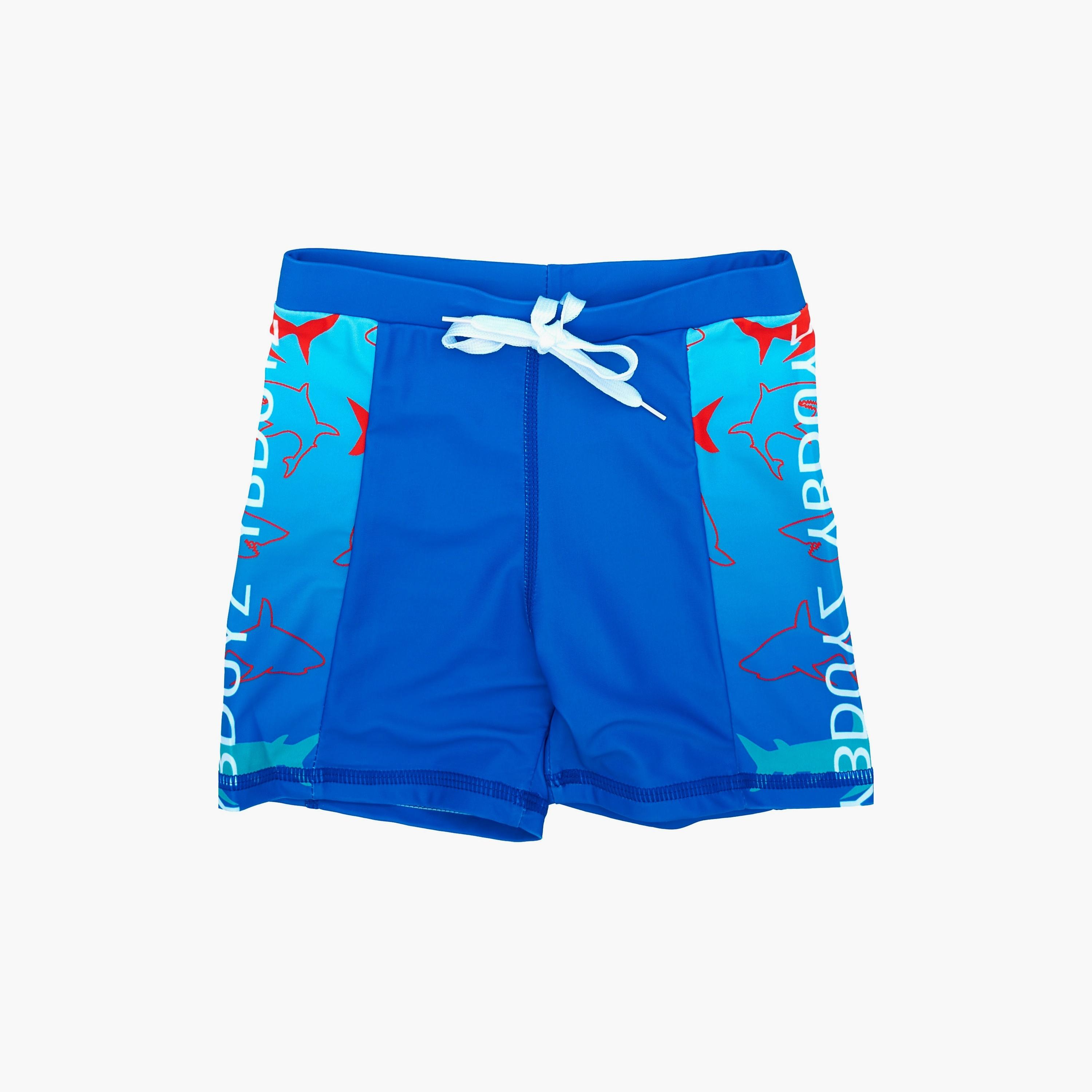 Babyqlo Shark Splash Printed Short Sleeves T-Shirt, Short with Cap-boys-clothing-swimwear-image-6