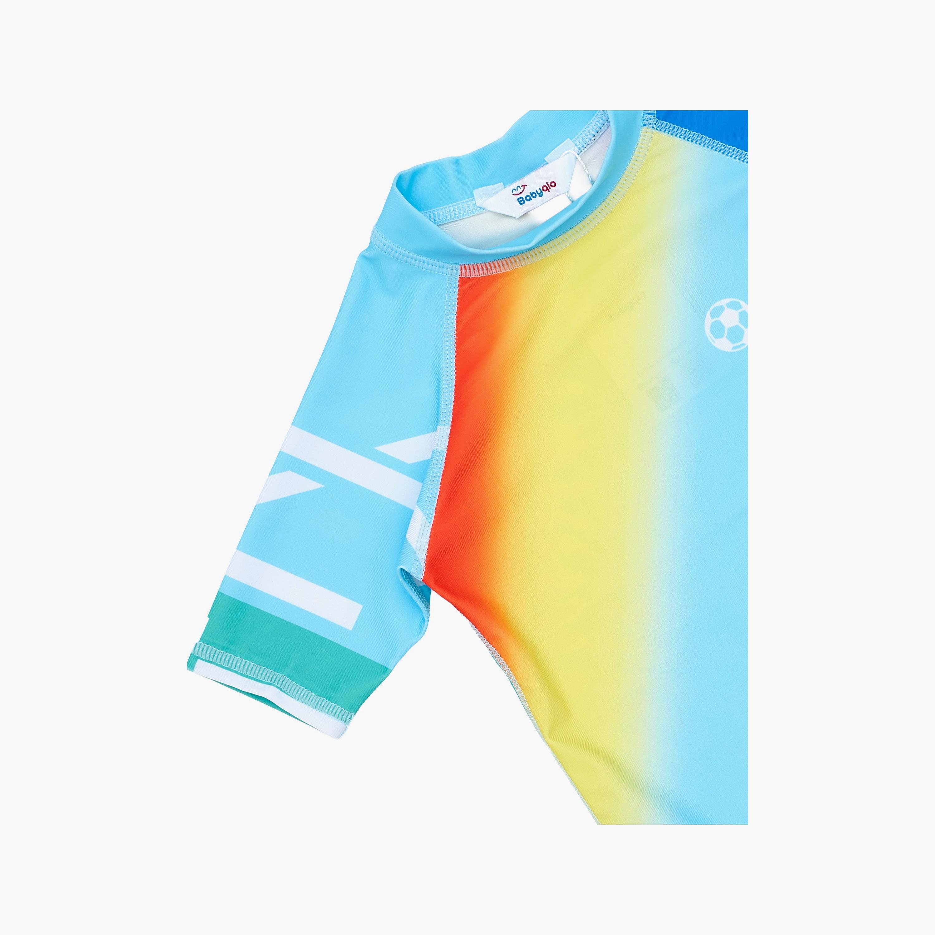 Babyqlo Rainbow Short Sleeves T-Shirt, Short with Cap-boys-clothing-swimwear-image-6