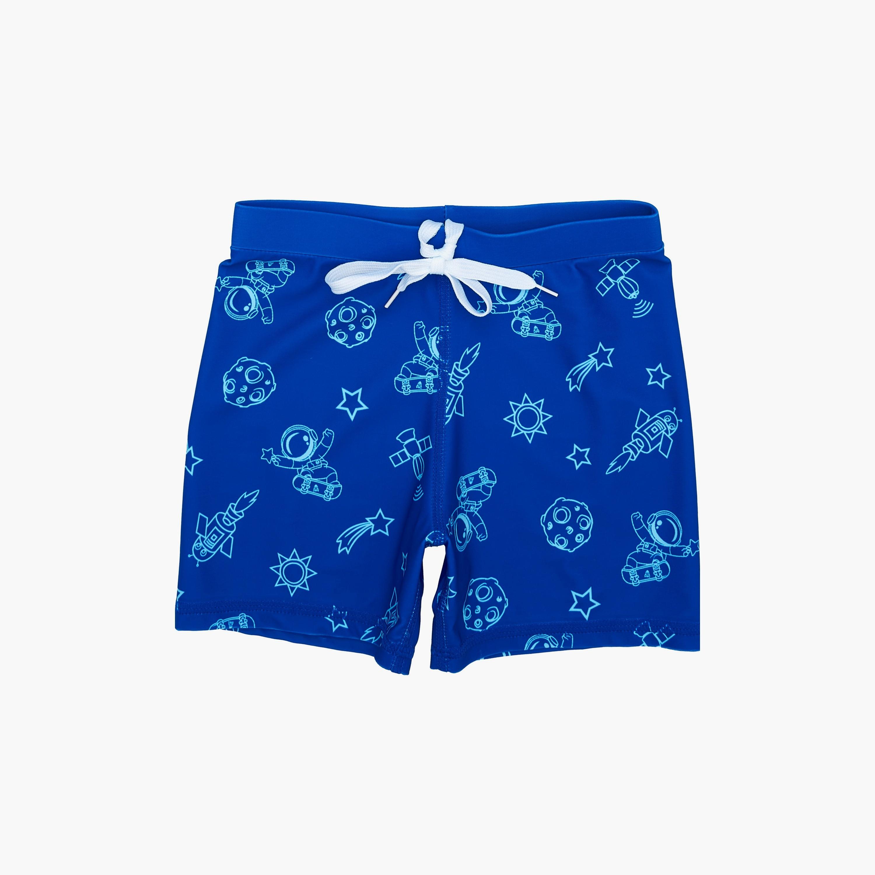 Babyqlo Astronaut Space Printed Short Sleeves T-Shirt, Short with Cap-boys-clothing-swimwear-image-6