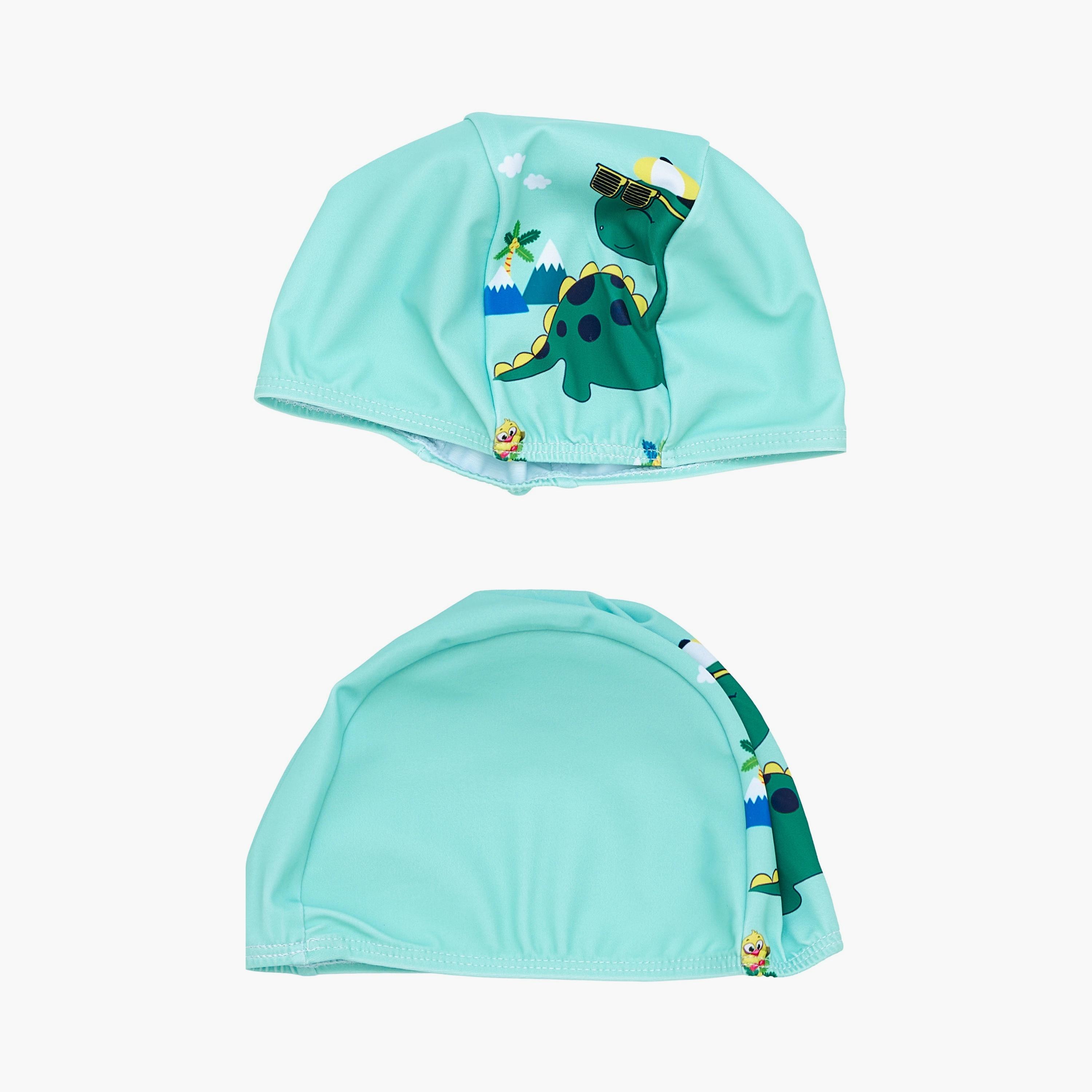 Babyqlo Dino Printed Short Sleeves Swimsuit with Cap-boys-clothing-swimwear-image-7