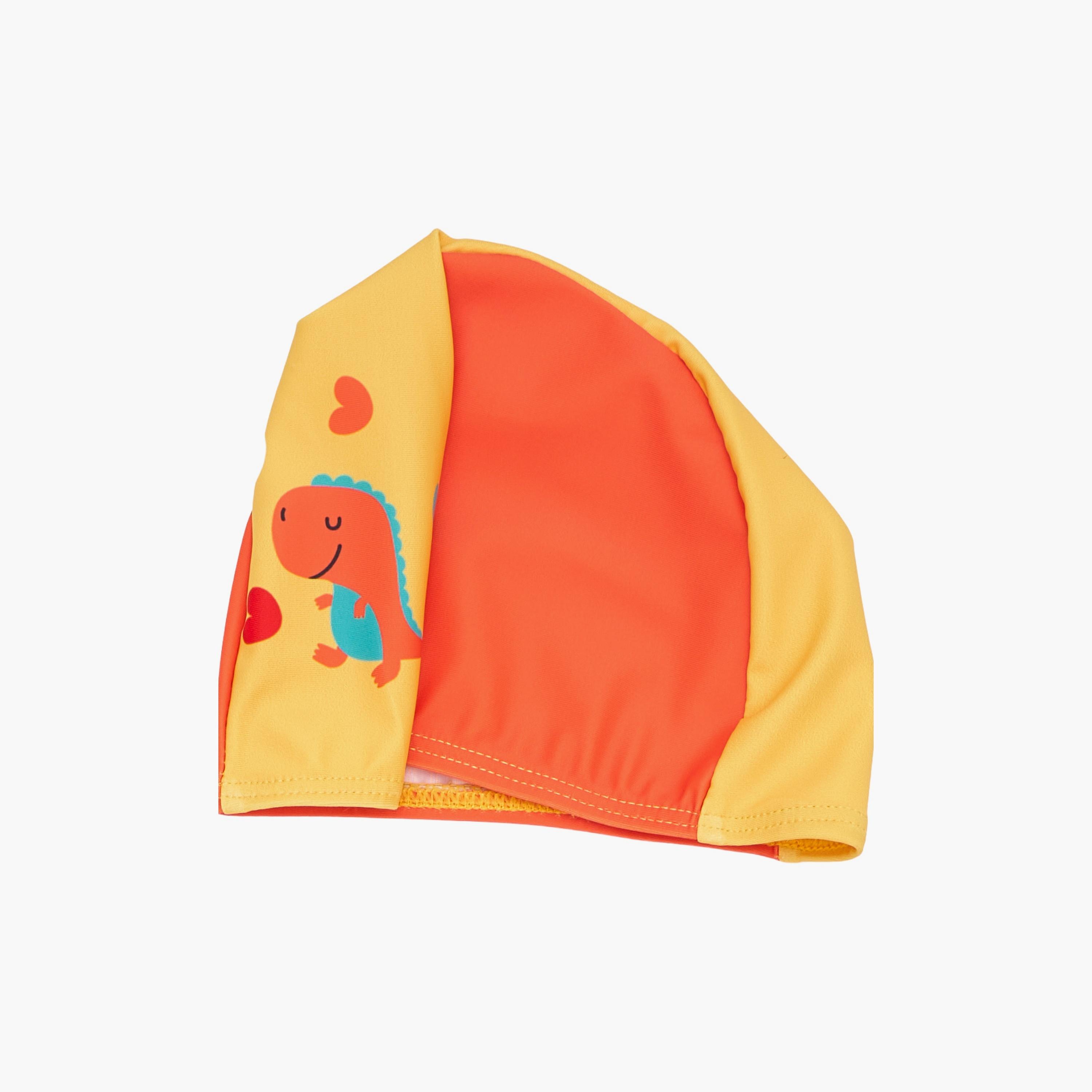 Babyqlo Hello Dino Printed Short Sleeves Swimsuit with Cap-boys-clothing-swimwear-image-3