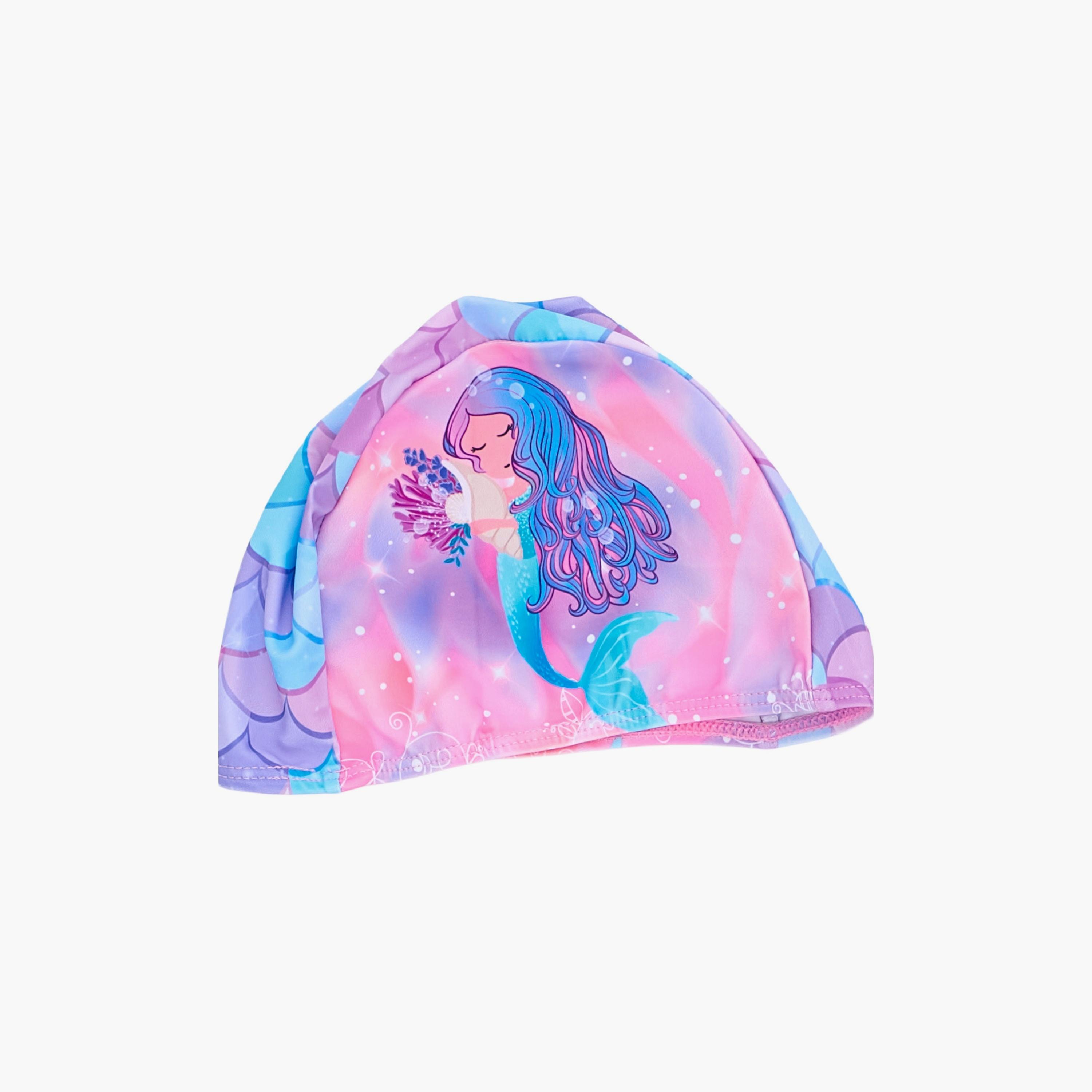Babyqlo Mermaid Printed Long Sleeves Swim Dress with Cap-girls-clothing-swimwear-image-5