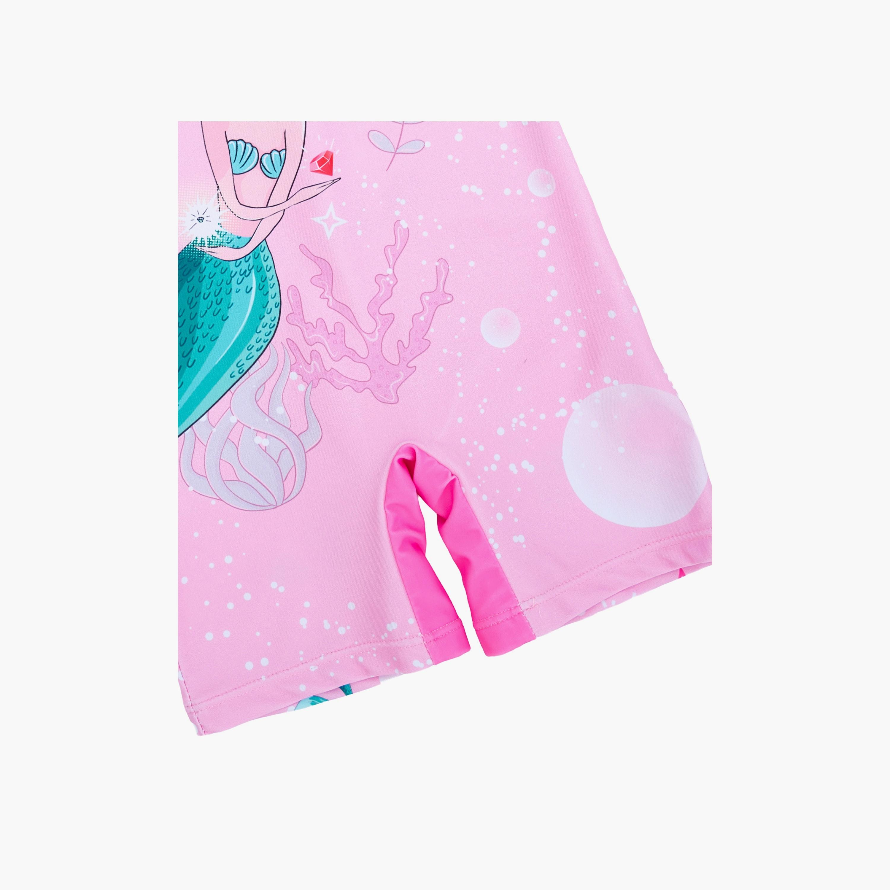 ملابس سباحة حورية البحر بأكمام قصيرة وقبعة من بيبيكلو-girls-clothing-swimwear-image-6