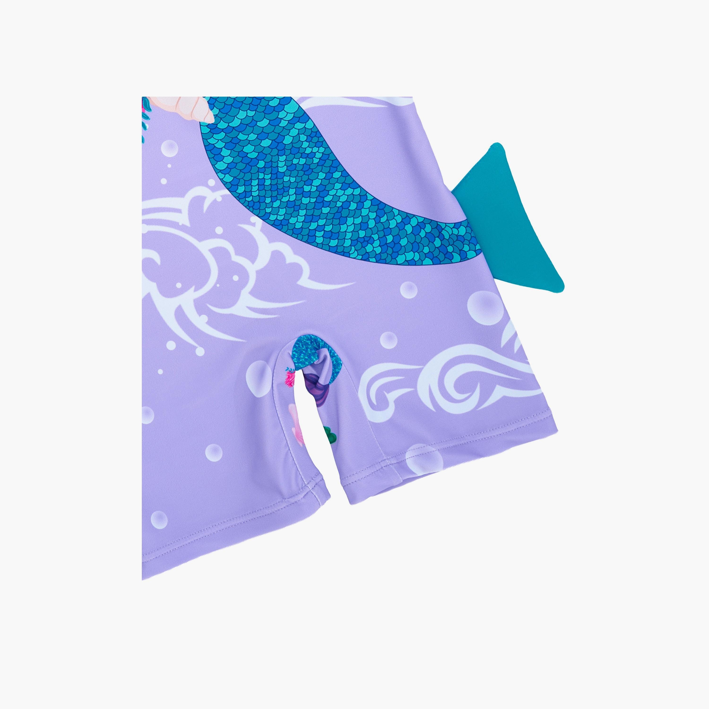 Babyqlo Mermaid Printed Short Sleeves Swimsuit with Cap-girls-clothing-swimwear-image-6
