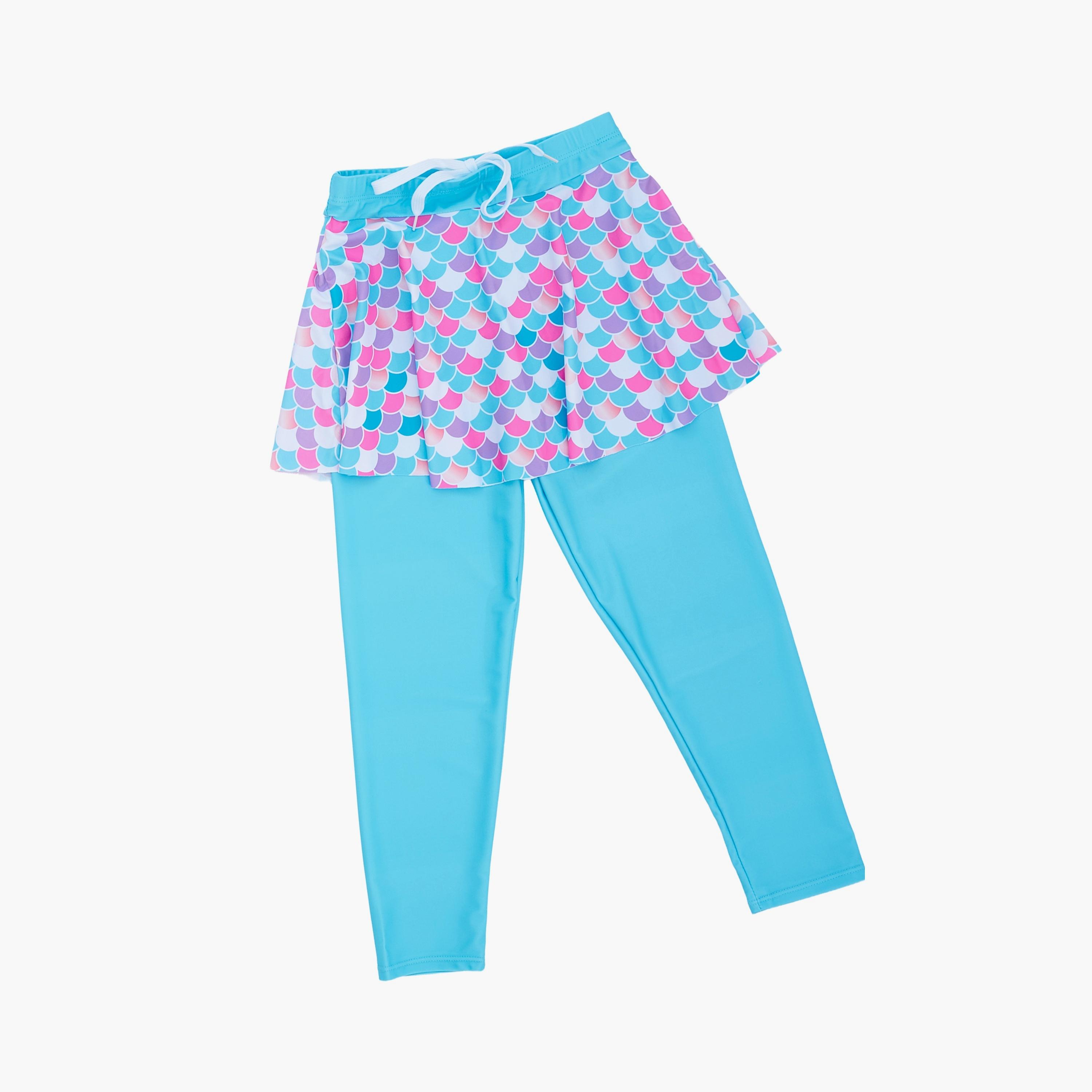 Babyqlo Mermaid Printed Long Sleeves T-Shirt with Leggings-girls-clothing-swimwear-image-4