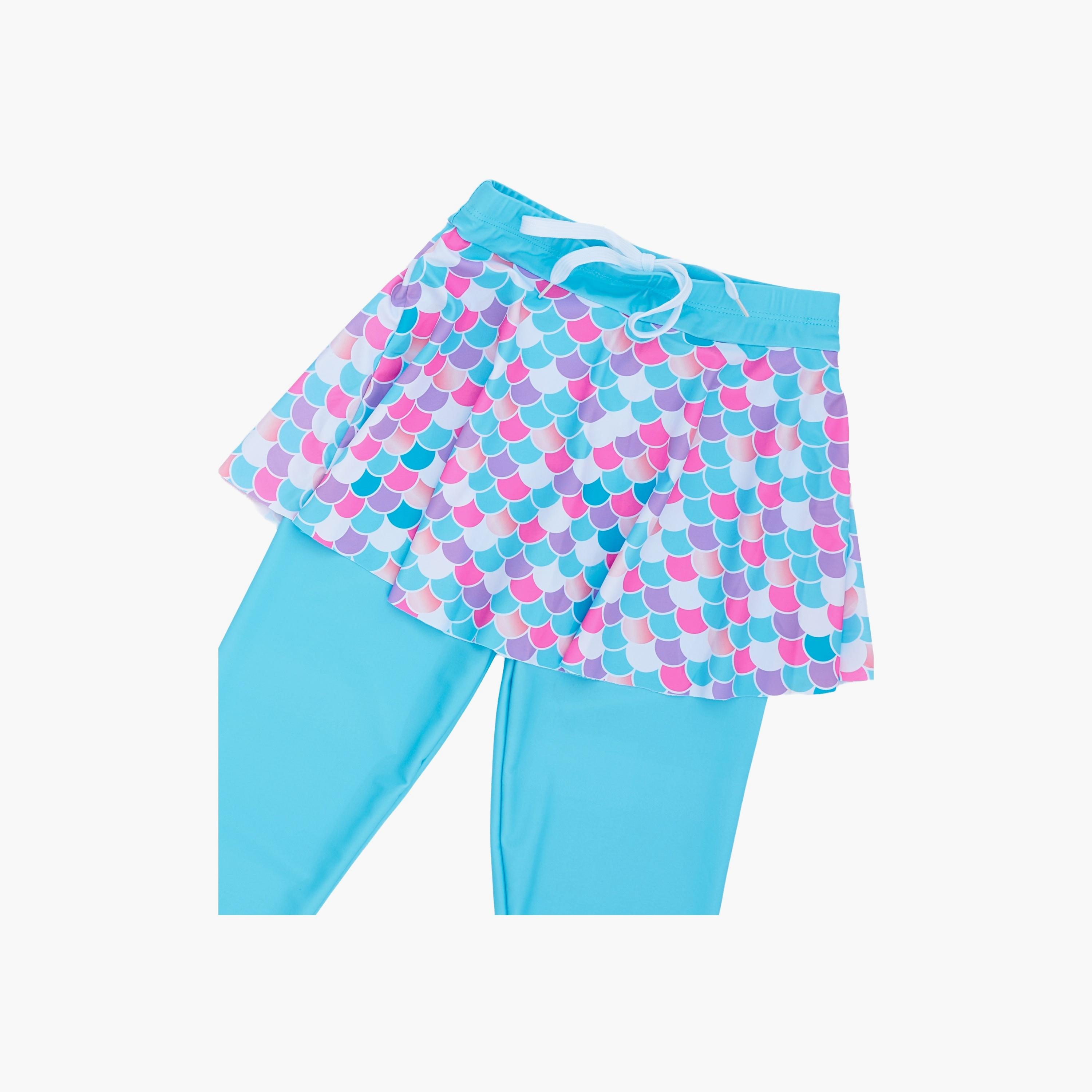 Babyqlo Mermaid Printed Long Sleeves T-Shirt with Leggings-girls-clothing-swimwear-image-5