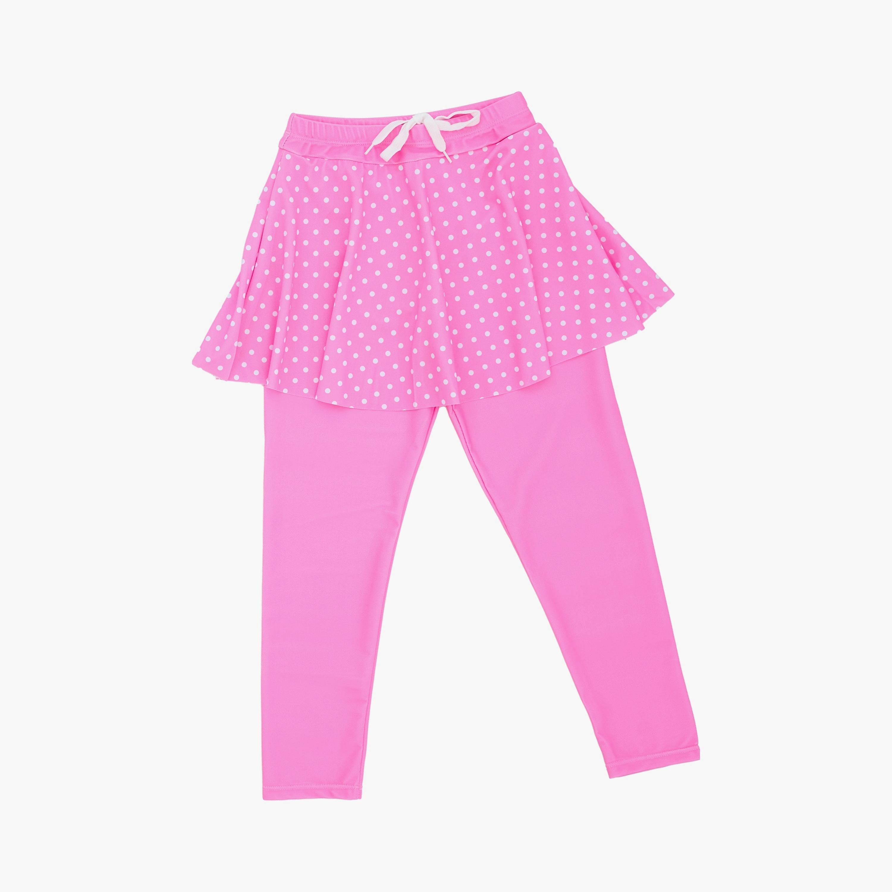 تي شيرت بأكمام طويلة مطبوع عليه نقشة طائر الفلامنغو مع بنطال ضيق من بيبيكلو-girls-clothing-swimwear-image-4