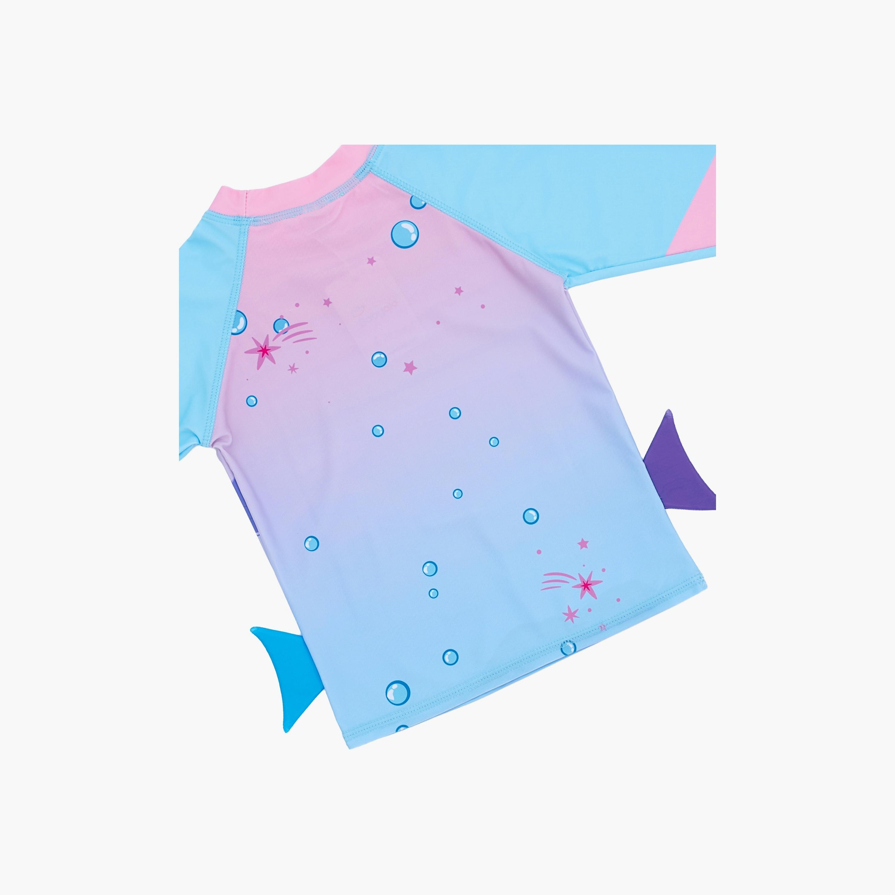 تي شيرت بأكمام طويلة مطبوع عليه صورة أميرة حورية البحر مع شورت من بيبيكلو-girls-clothing-swimwear-image-2