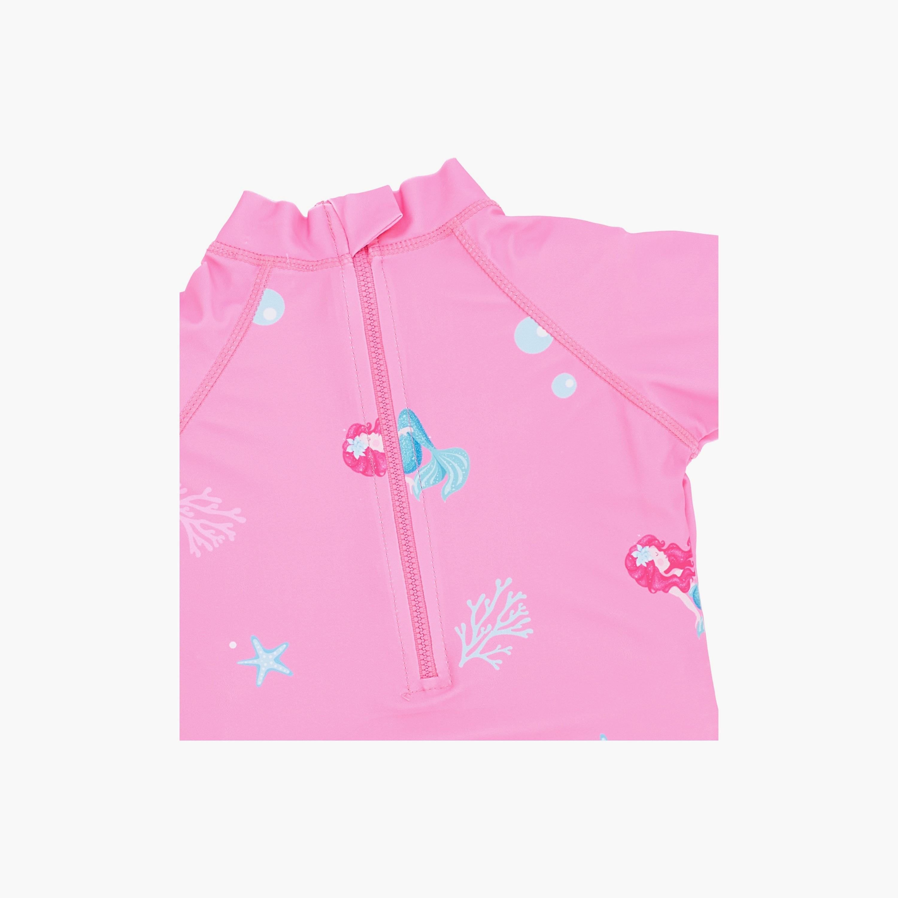 Babyqlo Mermaid Printed Short Sleeves Swimsuit with Cap-girls-clothing-swimwear-image-6