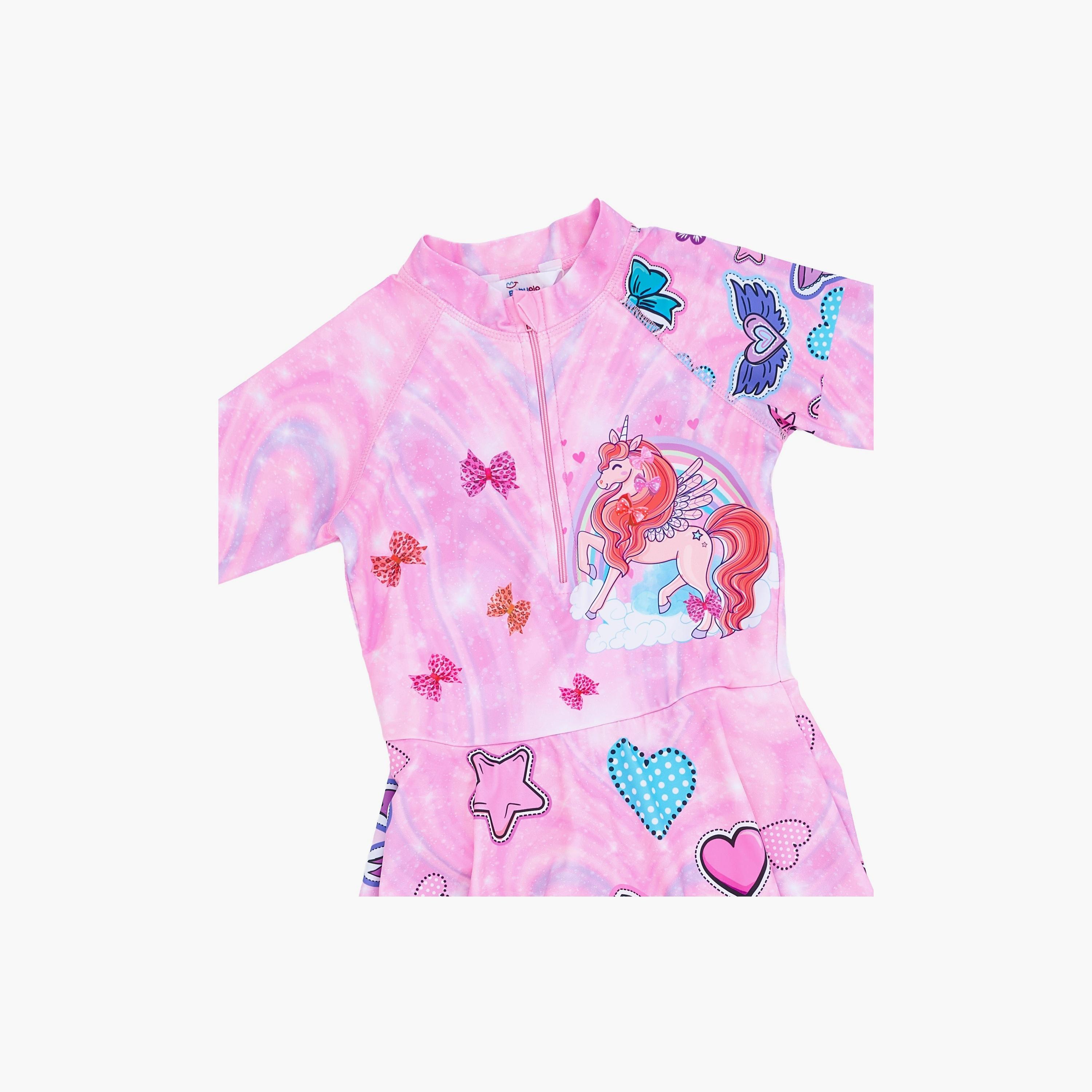 Babyqlo Princess Printed Long Sleeves Dress with Leggings-girls-clothing-swimwear-image-3