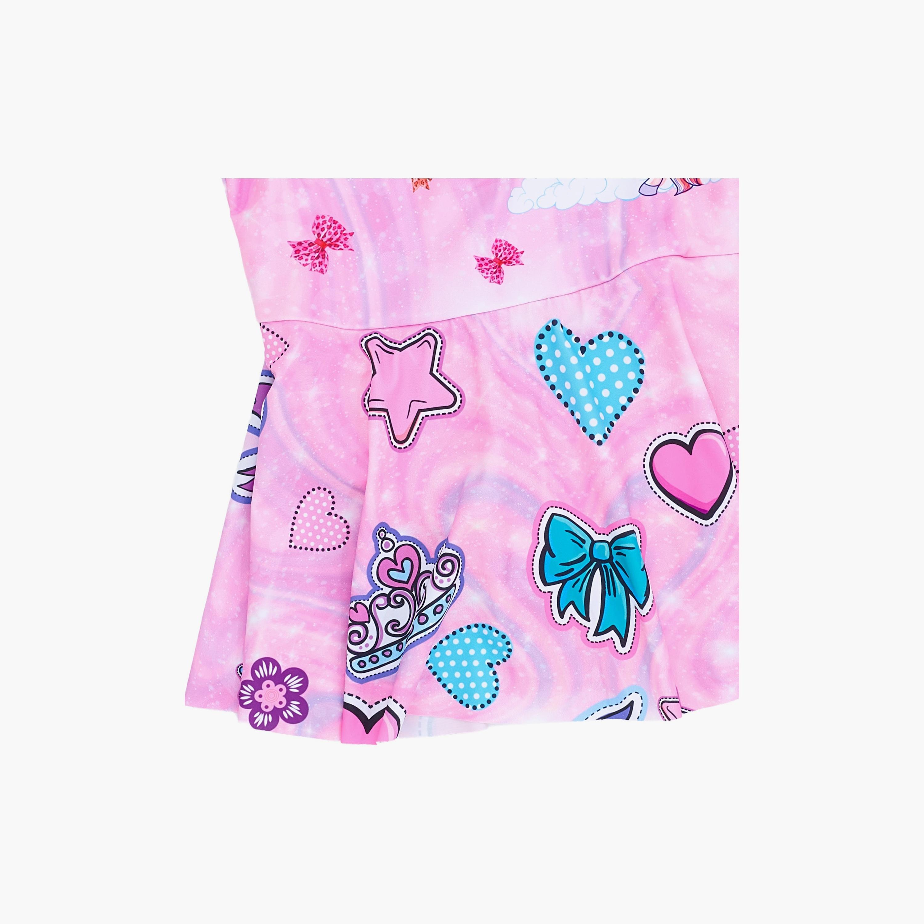 Babyqlo Princess Printed Long Sleeves Dress with Leggings-girls-clothing-swimwear-image-4