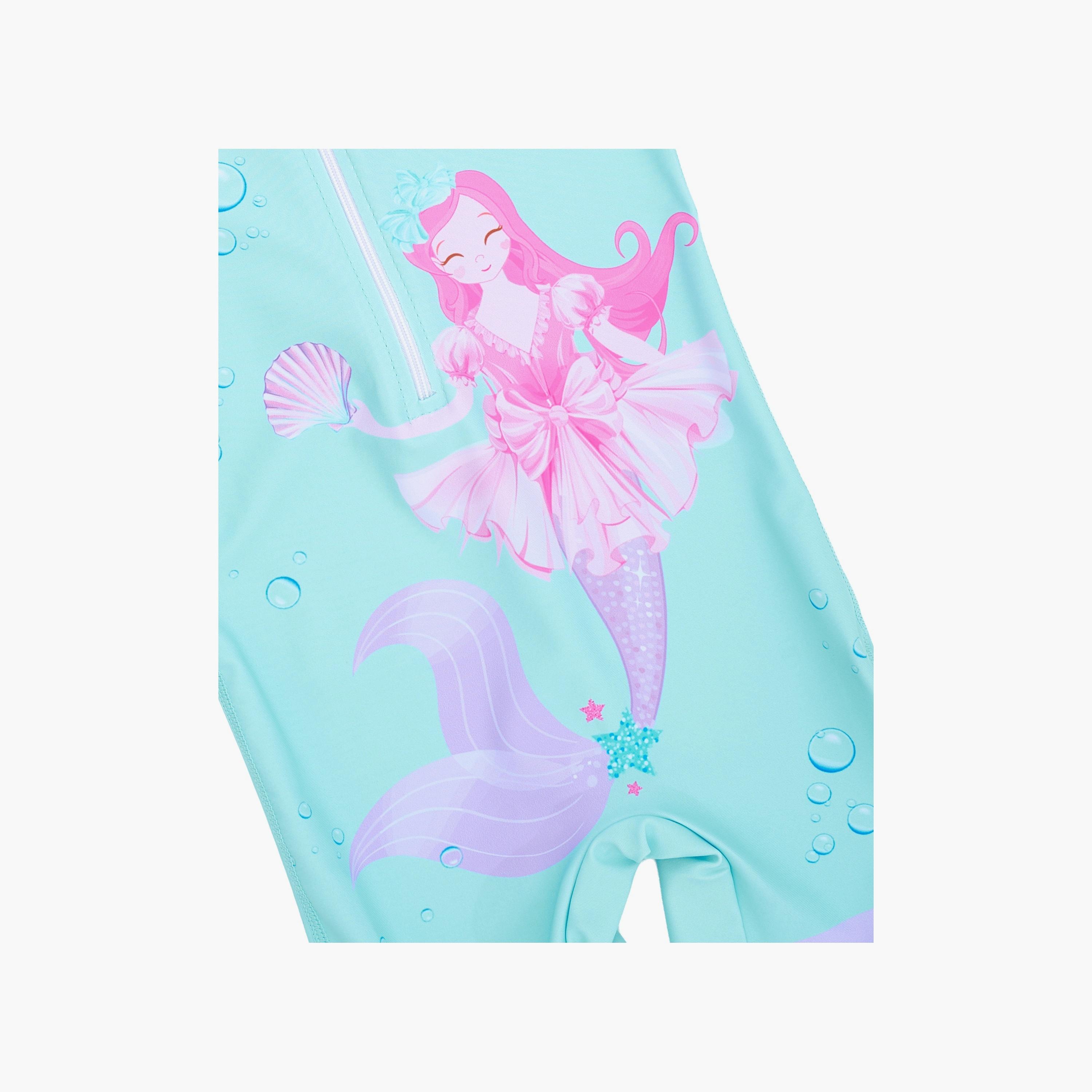 Babyqlo Mermaid Printed Short Sleeves Swimsuit-girls-clothing-swimwear-image-3