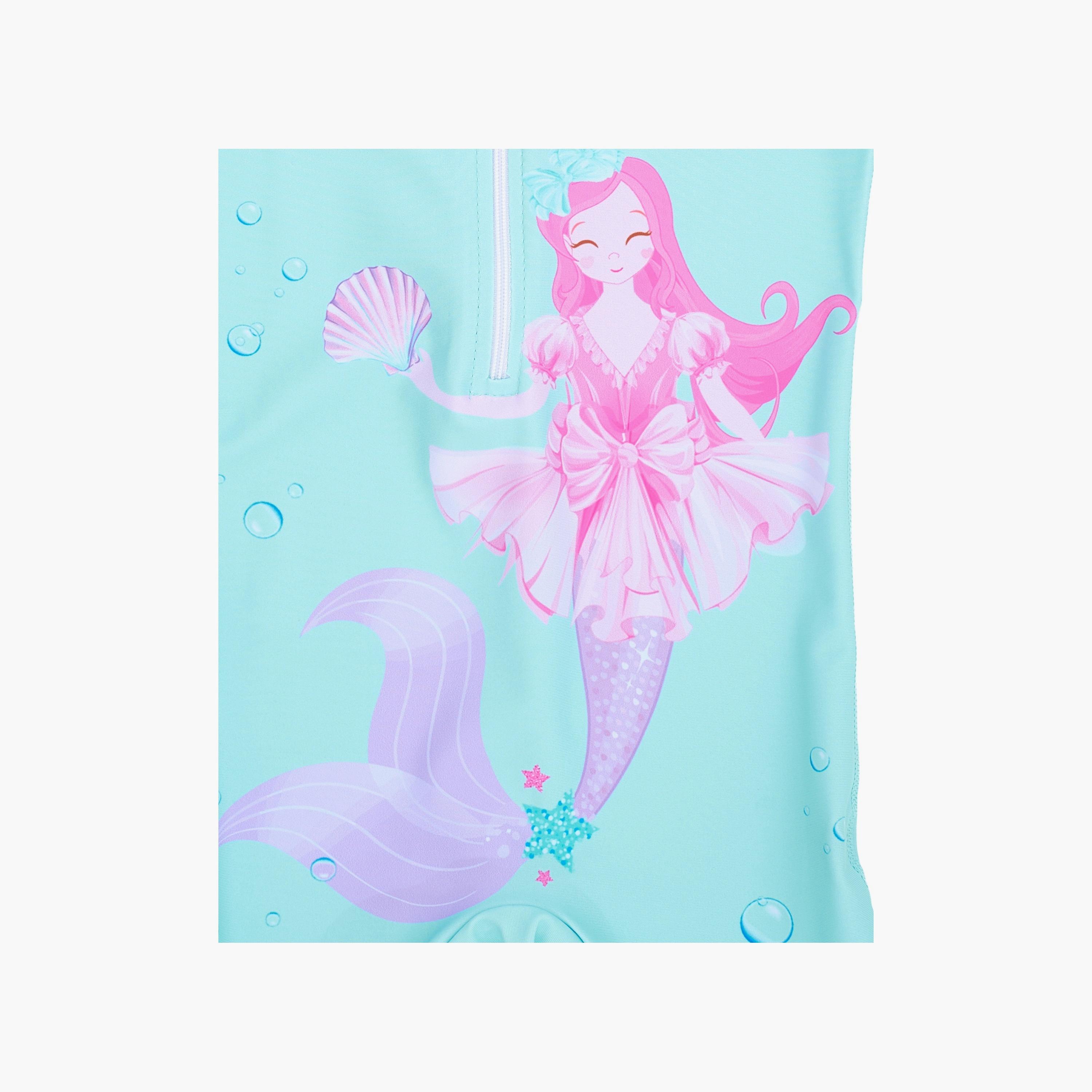 Babyqlo Mermaid Printed Short Sleeves Swimsuit-girls-clothing-swimwear-image-4